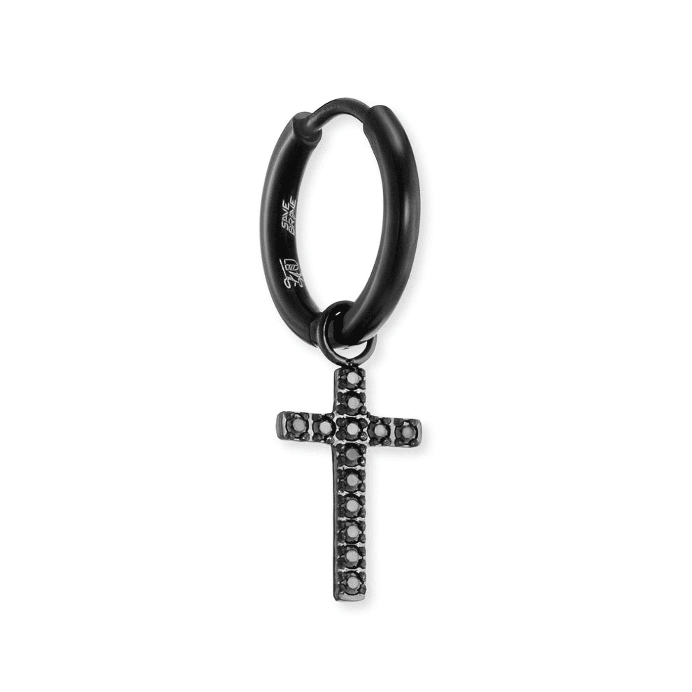 Einzelohrring Zirkonia Edelstahl schwarz Francesco Einzelohrring Zirkonia Edelstahl schwarz Francesco