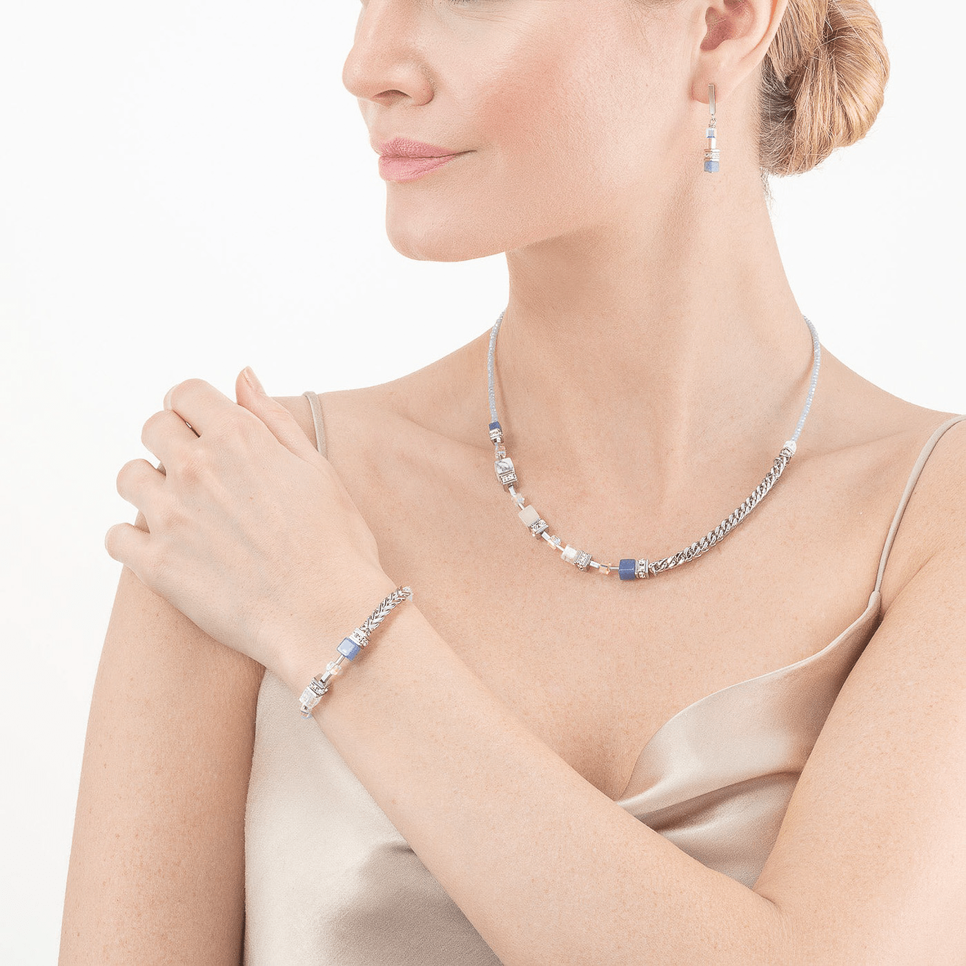 Edelsteinkette Edelstahl GeoCube® Edelsteinkette Edelstahl GeoCube®