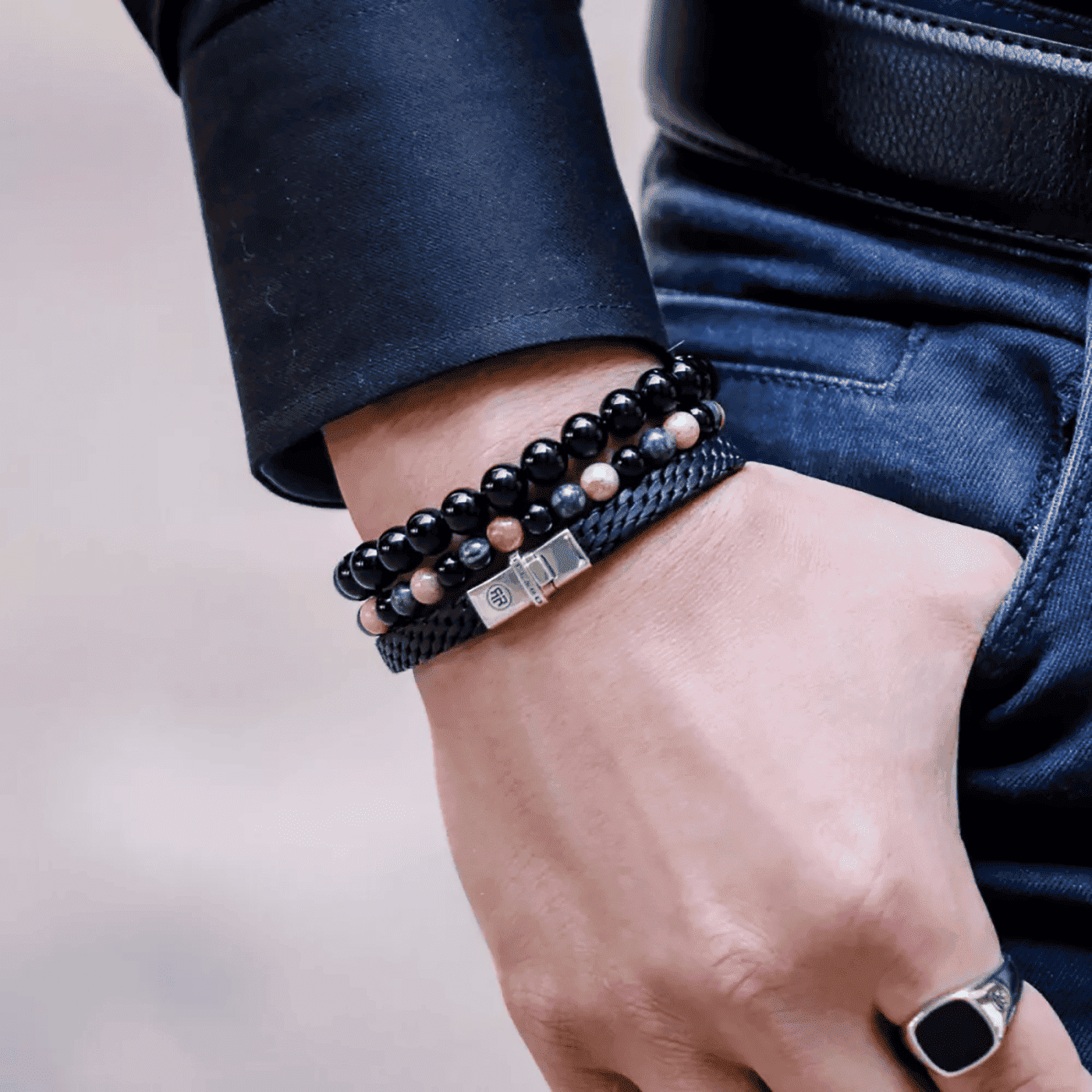 Armband Edelstahl Black Velvet Vintage Armband Edelstahl Black Velvet Vintage