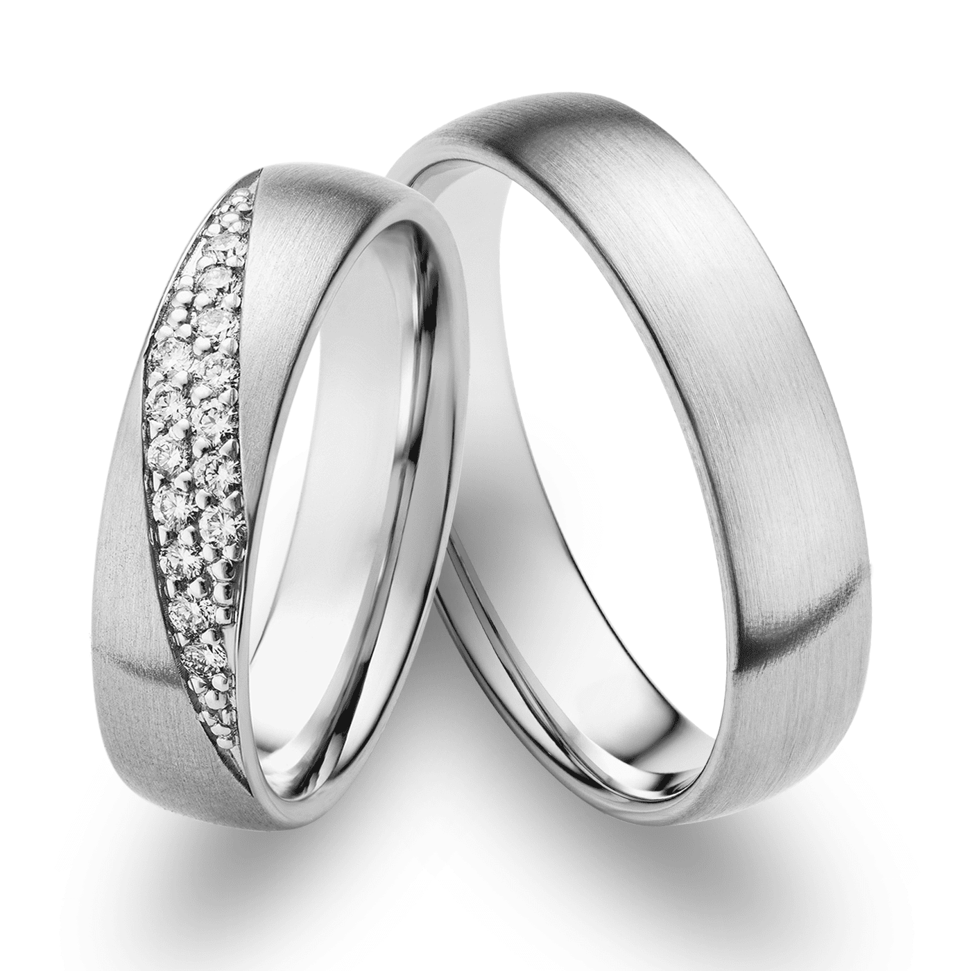 Trauring zus. ca. 0,15 ct. 585er Weißgold Mauritius Trauring zus. ca. 0,15 ct. 585er Weißgold Mauritius