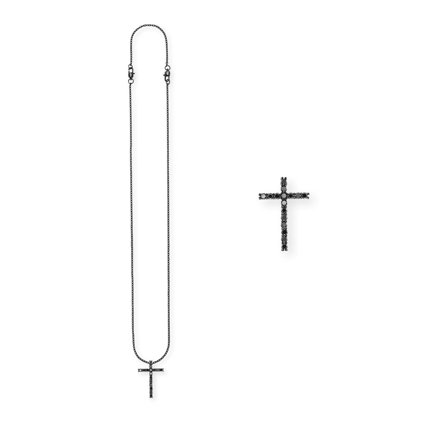 Kette Zirkonia Edelstahl schwarz Francesco