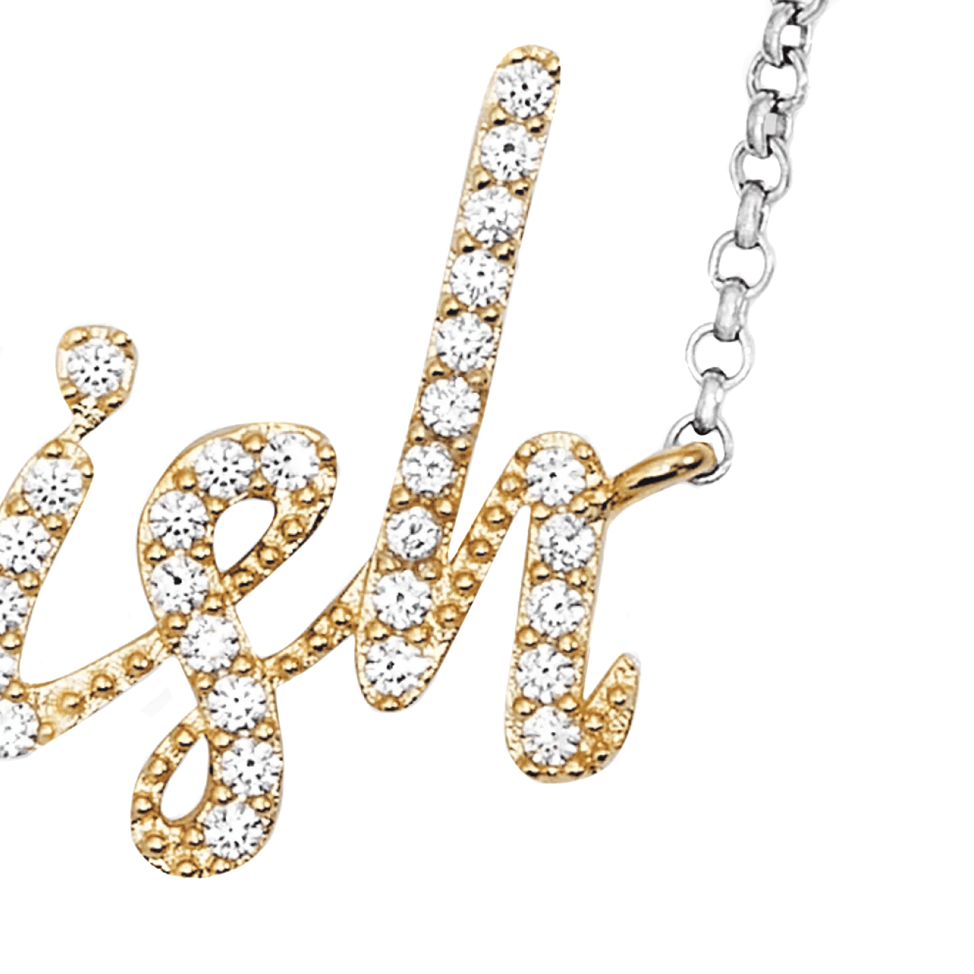 Kette Zirkonia 925er Silber Bicolor Love - Wish Kette Zirkonia 925er Silber Bicolor Love - Wish