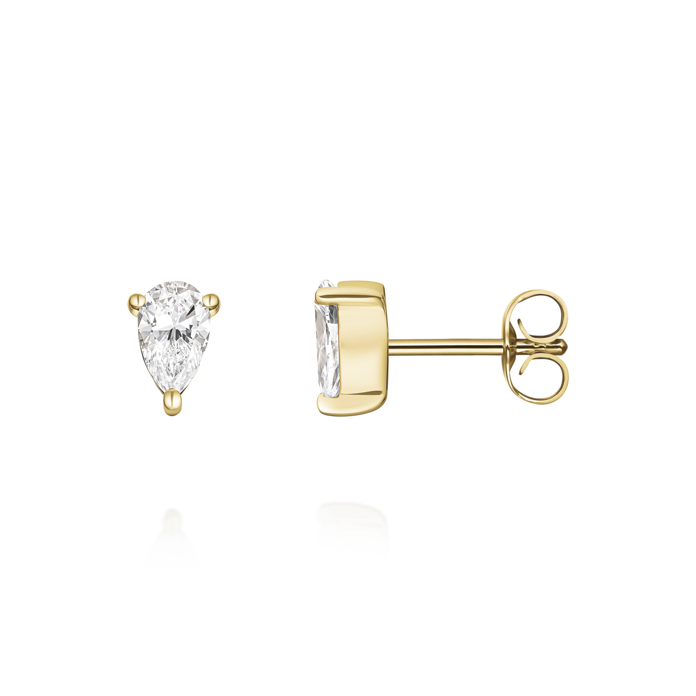 Ohrringe syn. Diamant zus. 0,337ct. 585er Gelbgold Marquise Ohrringe syn. Diamant zus. 0,337ct. 585er Gelbgold Marquise