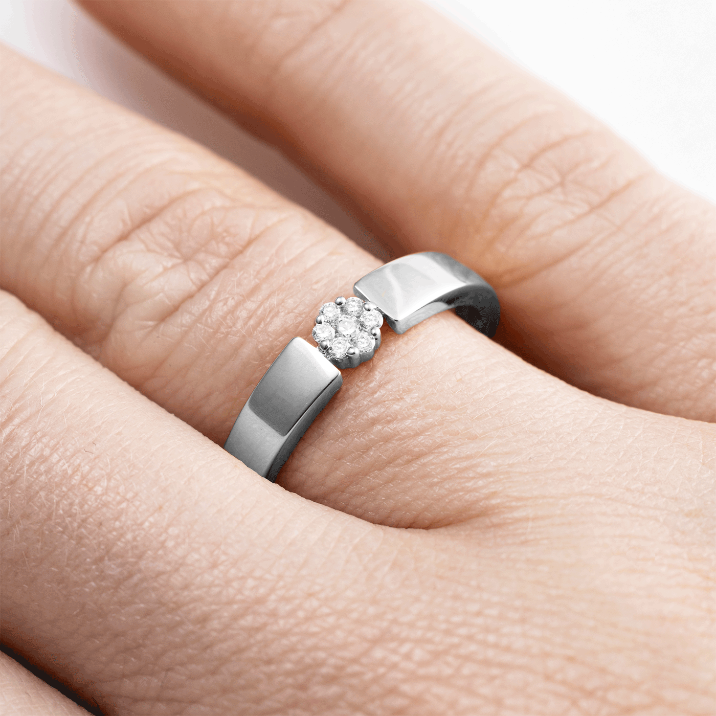 Ring Diamant zus. ca. 0,10 ct. 375er Weißgold Lilia Ring Diamant zus. ca. 0,10 ct. 375er Weißgold Lilia