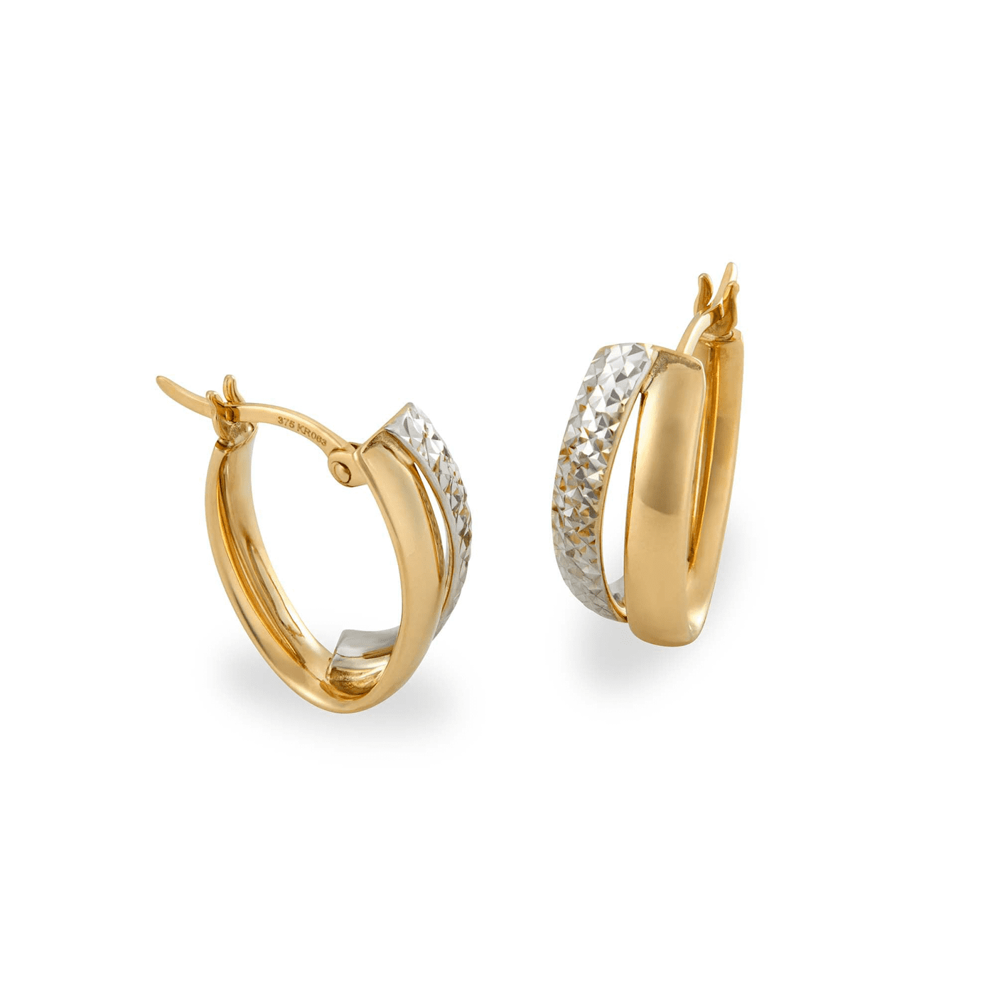 Creolen 375er Gelbgold rhodiniert  Creolen 375er Gelbgold rhodiniert
