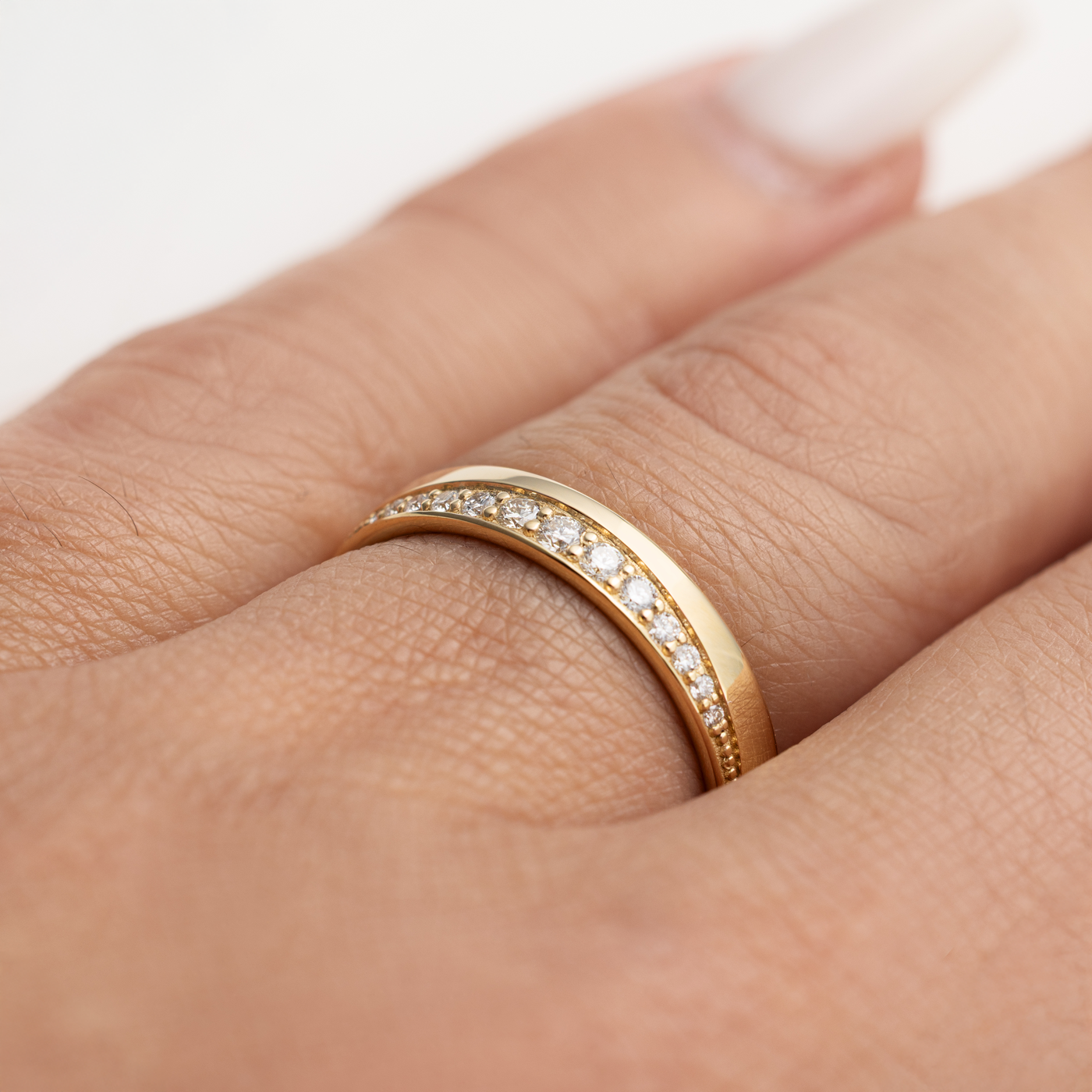 Trauring zus. ca. 0,17 ct. 585er Gelbgold Panama Trauring zus. ca. 0,17 ct. 585er Gelbgold Panama