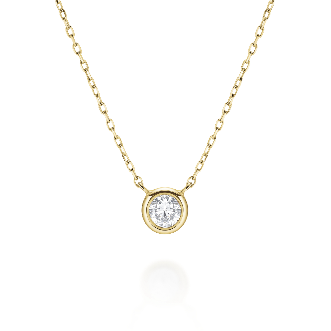 Kette syn. Diamant 0,115ct. 585er Gelbgold Solitaire Kette syn. Diamant 0,115ct. 585er Gelbgold Solitaire