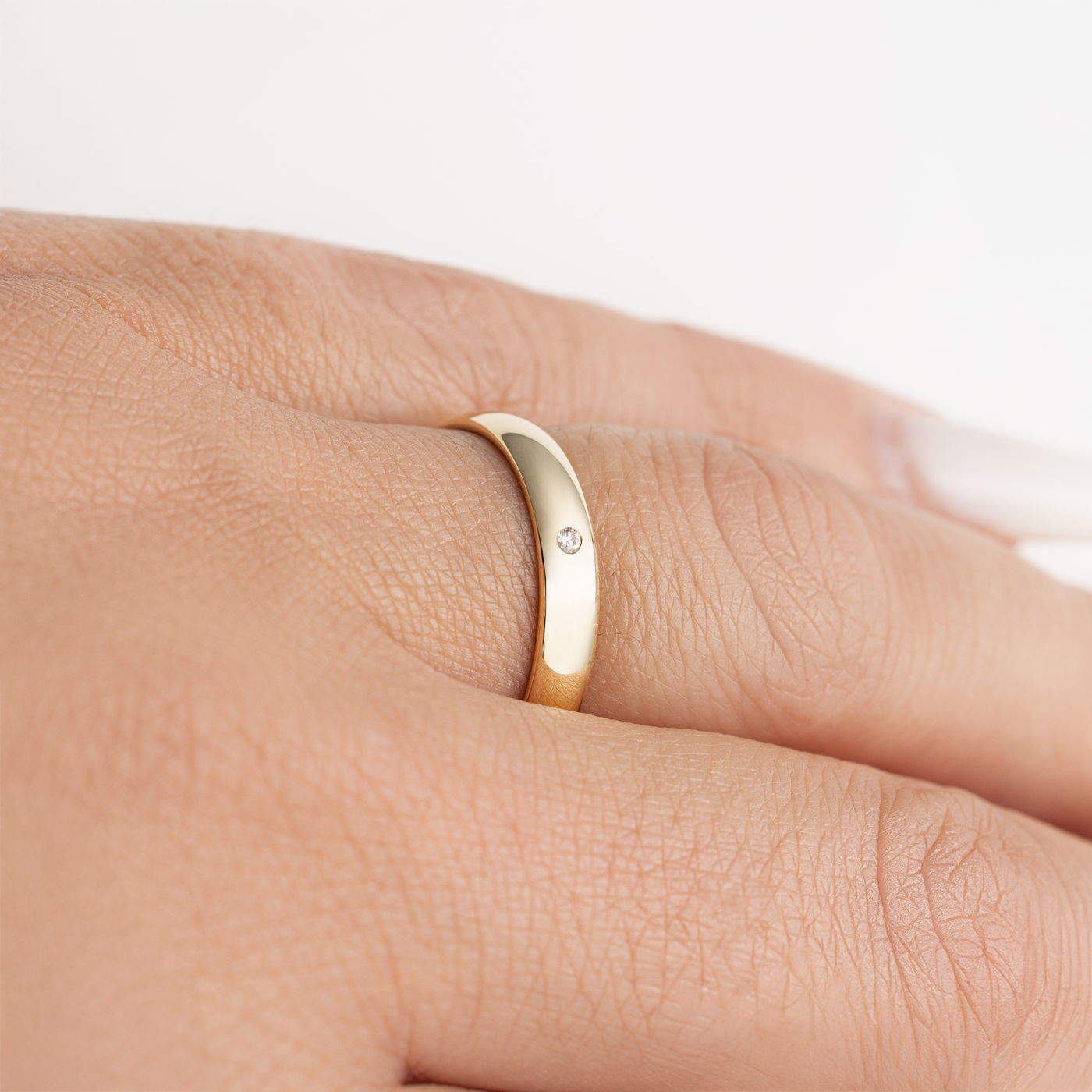 Trauring ca. 0,03 ct. 585er Gelbgold Aachen