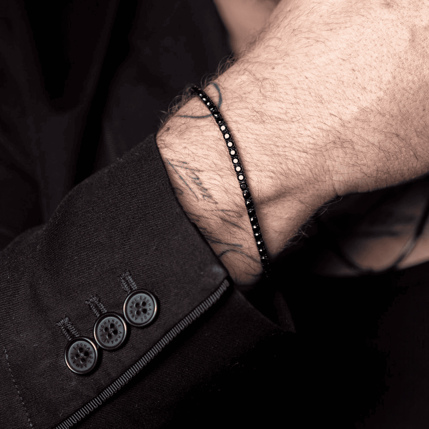 Armband Edelstahl schwarz Francesco