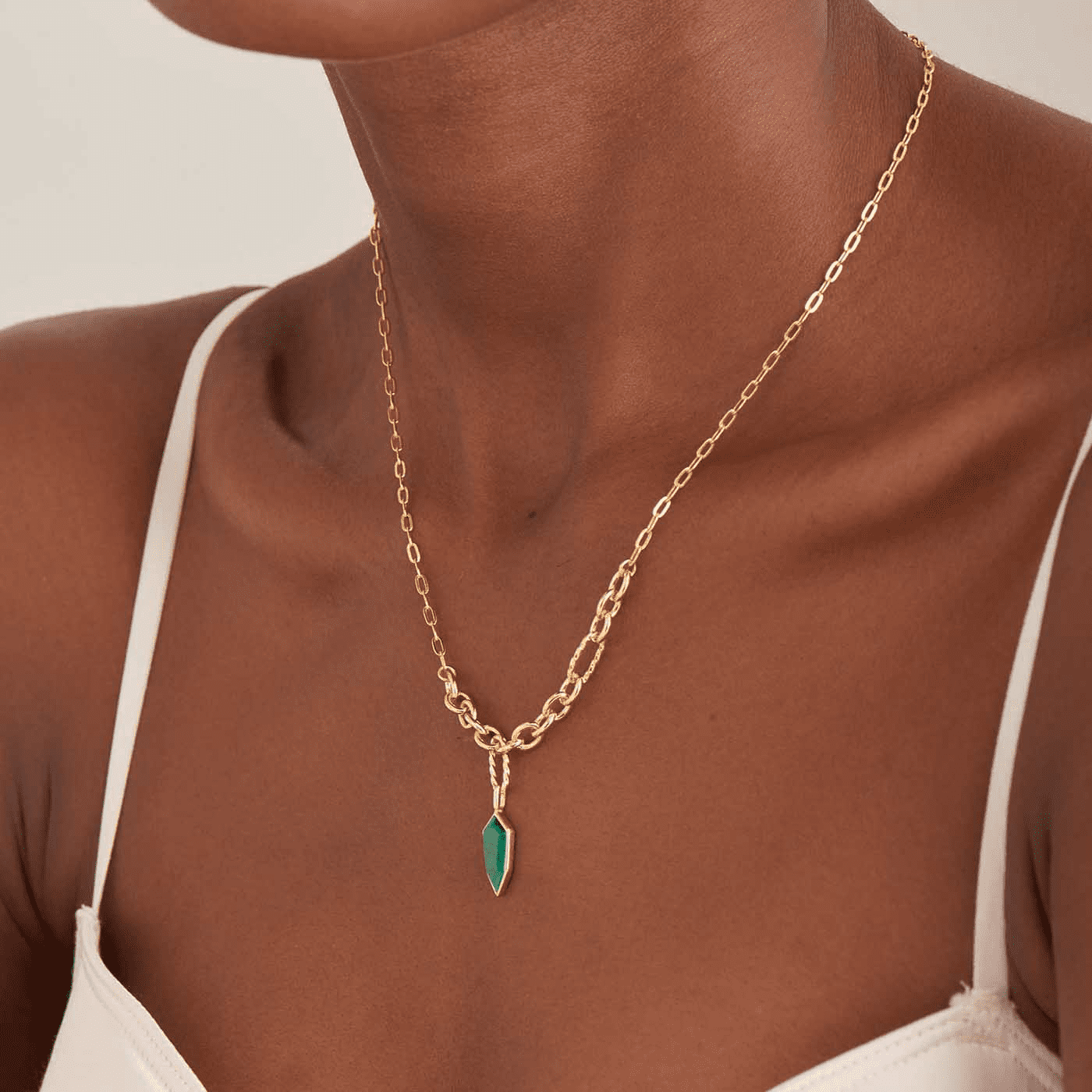 Edelsteinkette 925er Silber gelb vergoldet Second Nature Edelsteinkette 925er Silber gelb vergoldet Second Nature