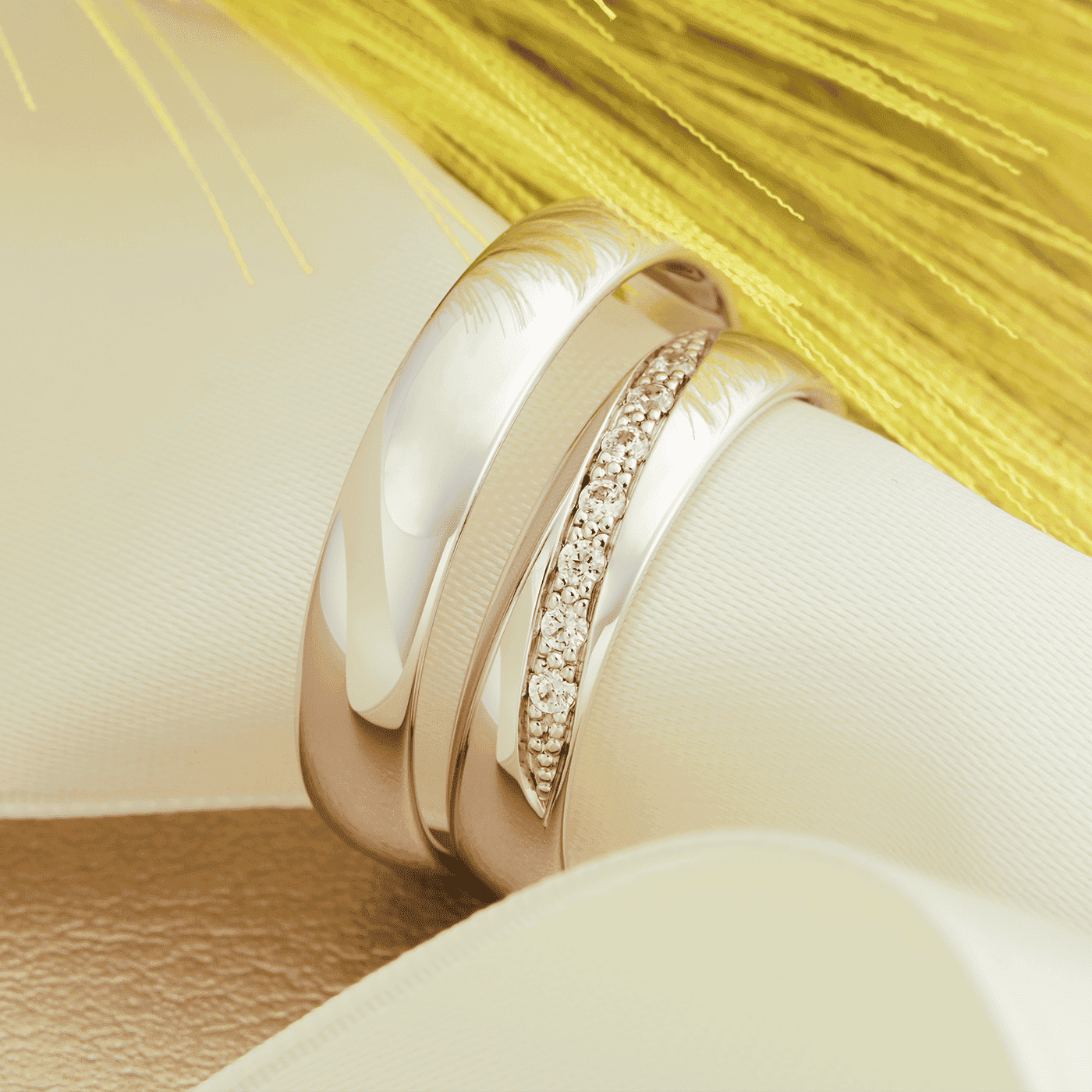 Trauring 585er Weißgold London