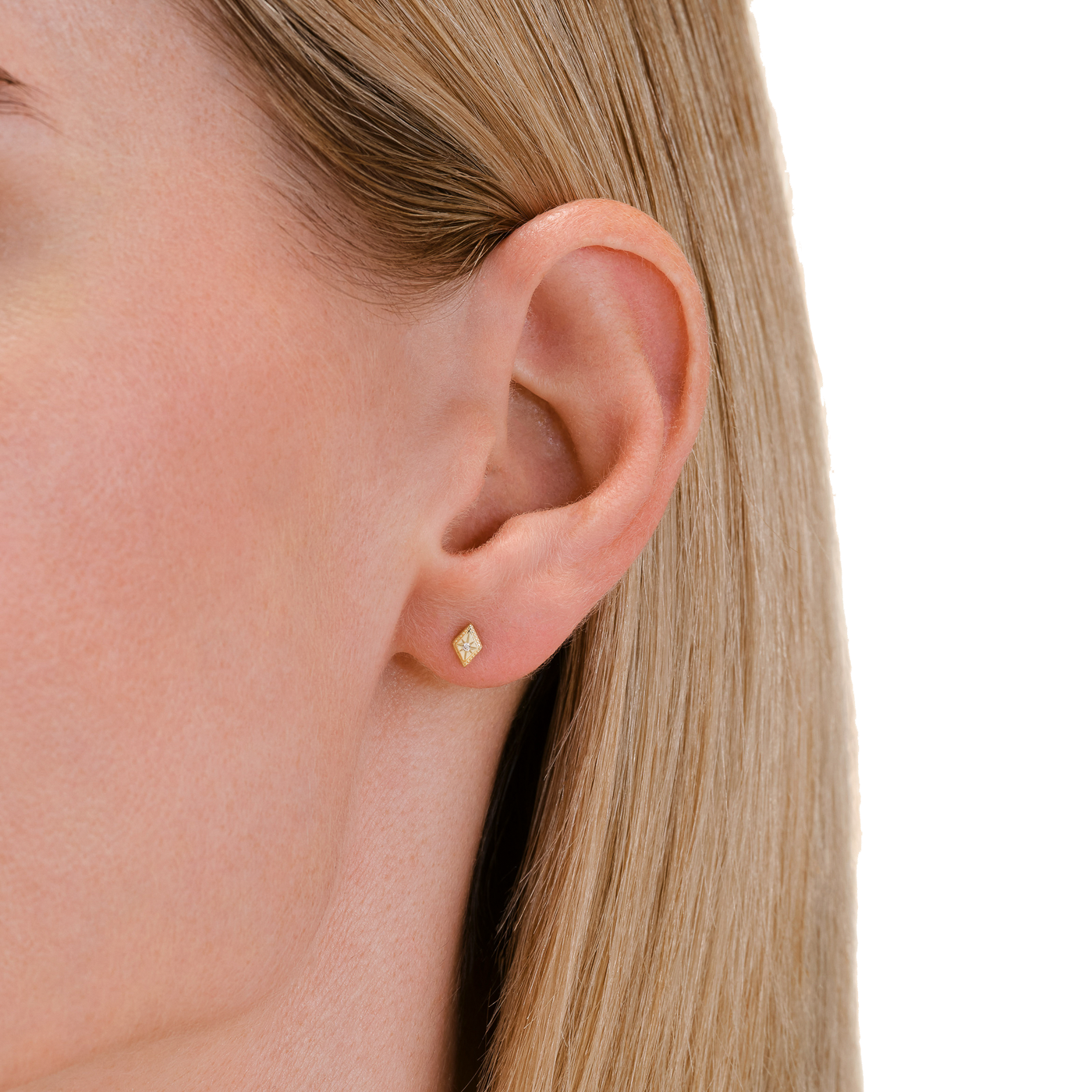 Ohrringe syn. Diamant zus. 0,011ct. 585er Gelbgold Regalia