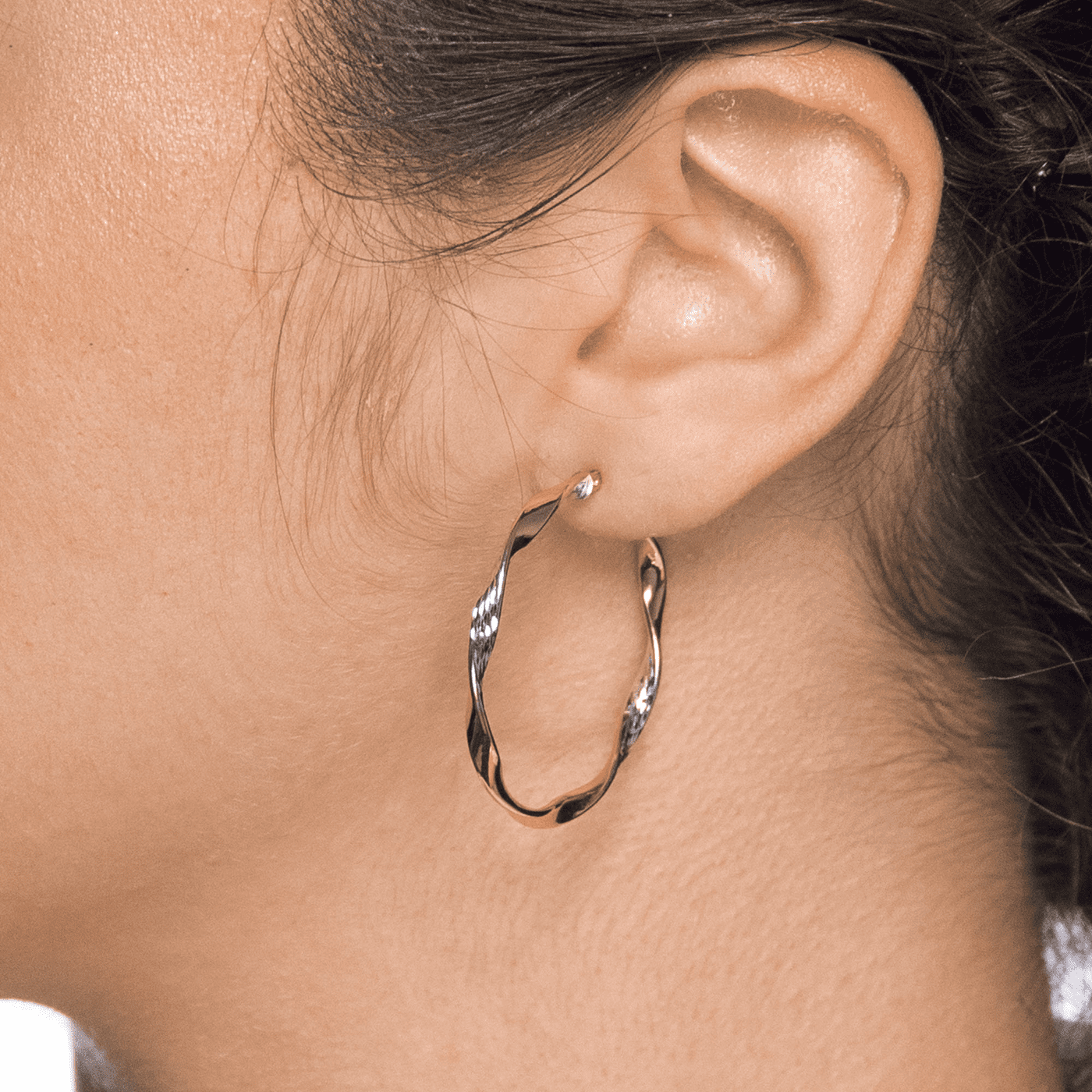 Creolen 375er Gelbgold rhodiniert 