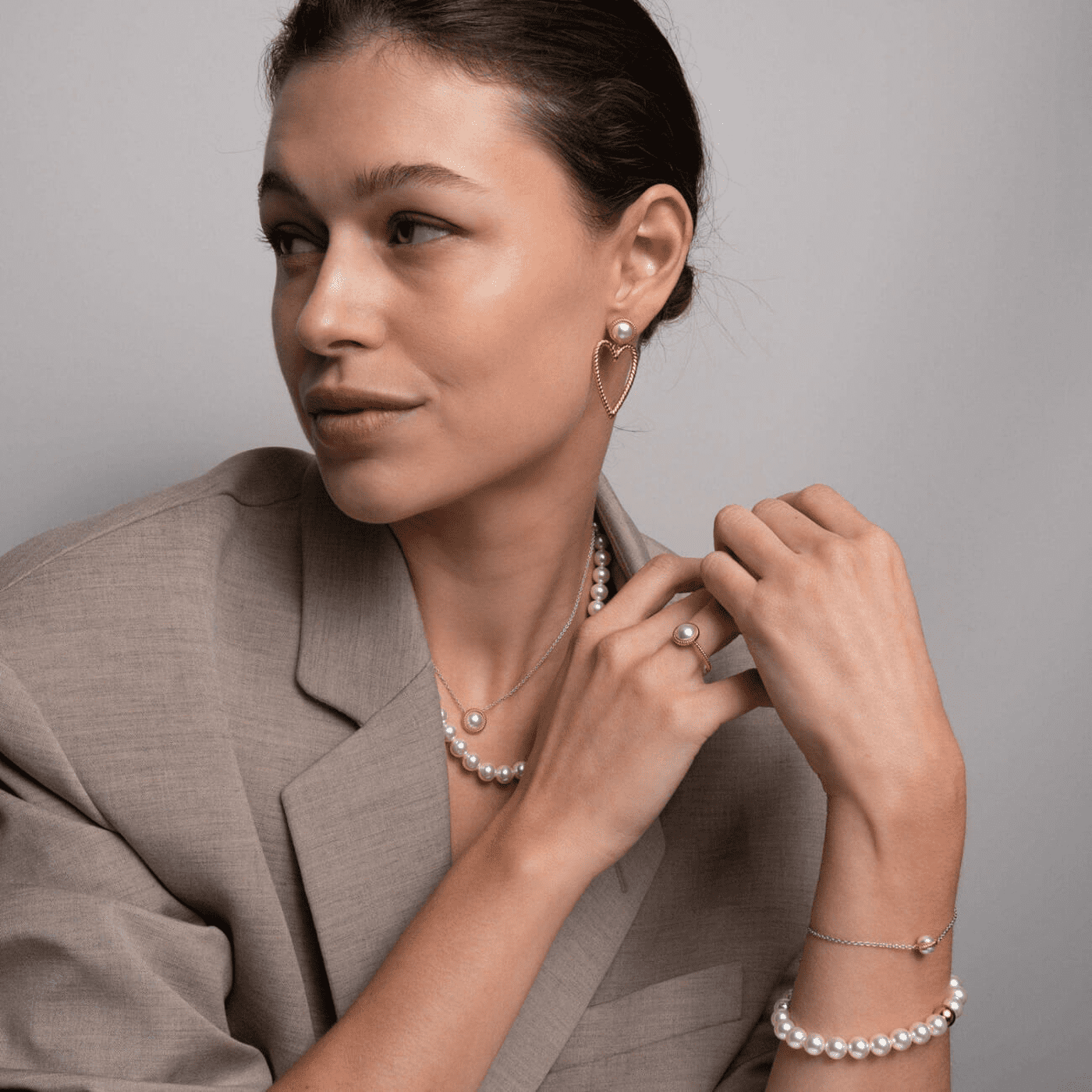 Kette Perlmutt 925er Silber bicolor Kette Perlmutt 925er Silber bicolor