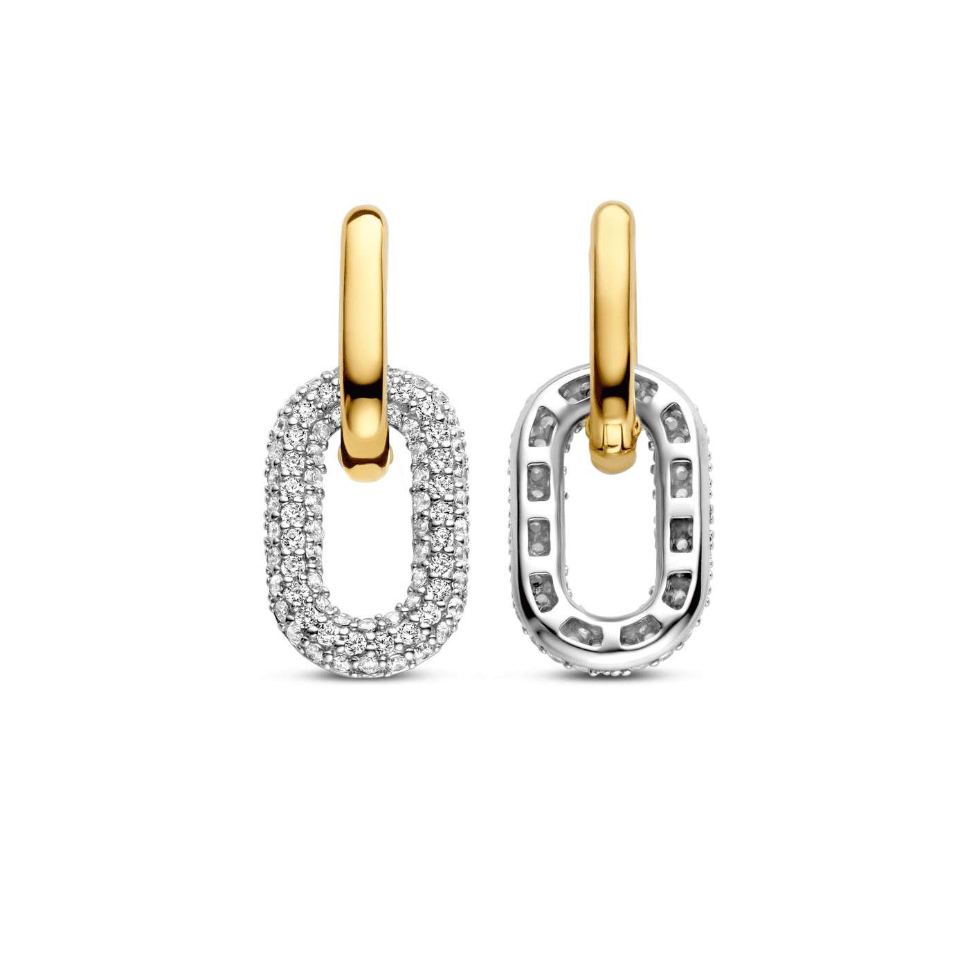 Ohrringe Zirkonia 925er Silber bicolor Ohrringe Zirkonia 925er Silber bicolor