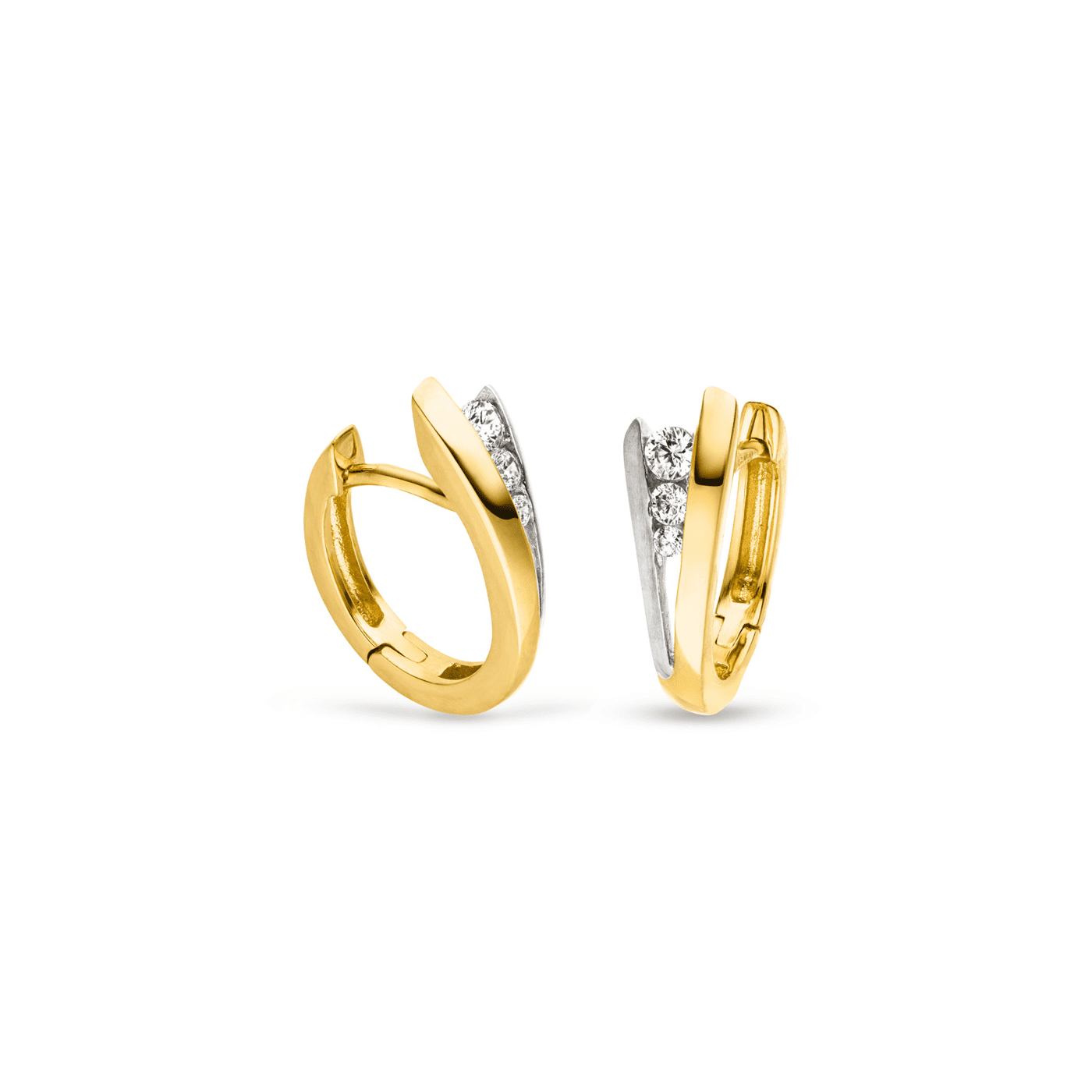 Ohrringe Zirkonia 333er bicolor  Ohrringe Zirkonia 333er bicolor