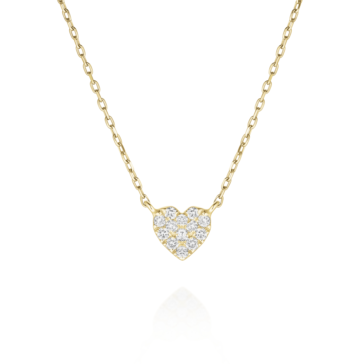 Kette syn. Diamant zus. 0,06ct. 585er Gelbgold Heart Pave Kette syn. Diamant zus. 0,06ct. 585er Gelbgold Heart Pave