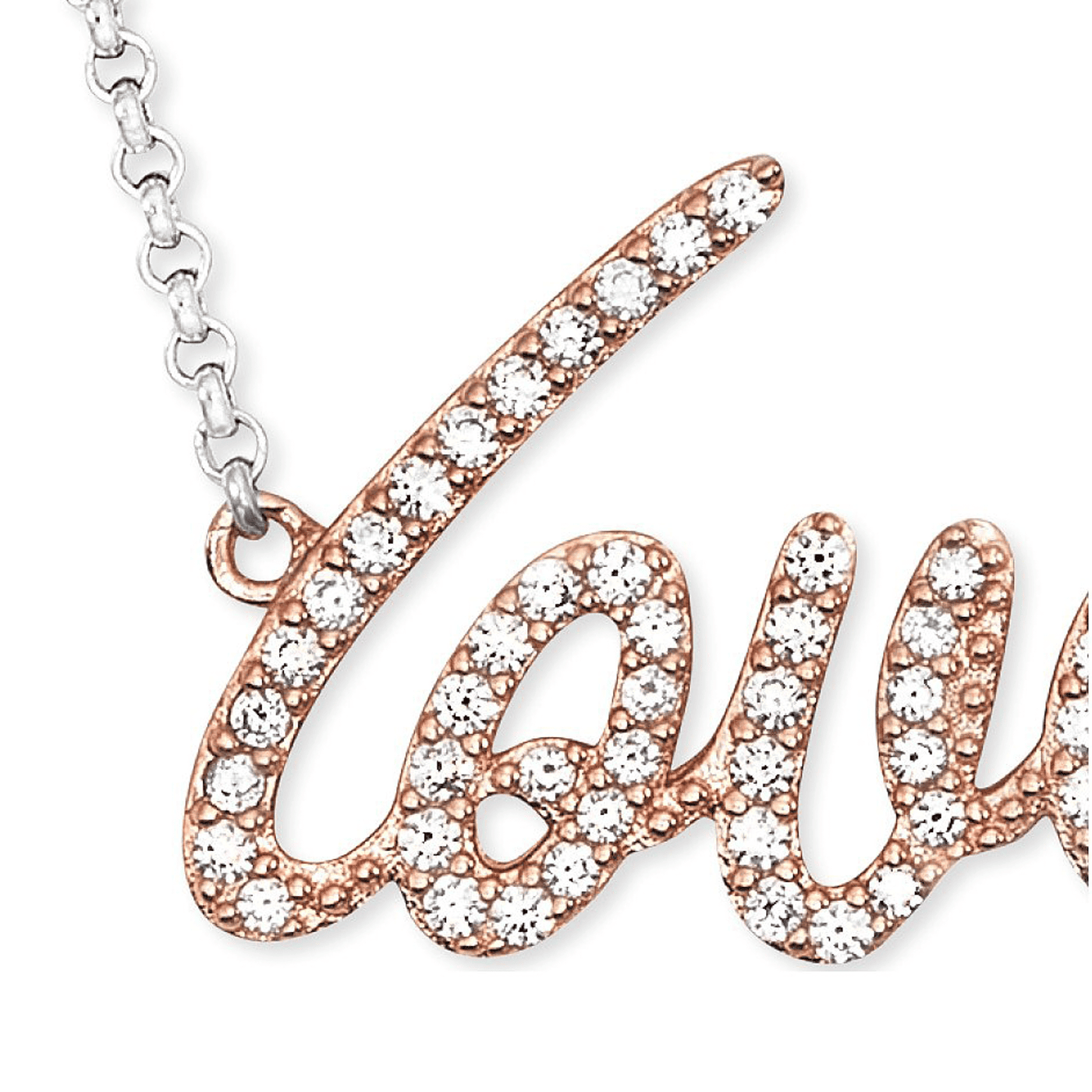 Kette Zirkonia 925er Silber Bicolor Love - Wish Kette Zirkonia 925er Silber Bicolor Love - Wish