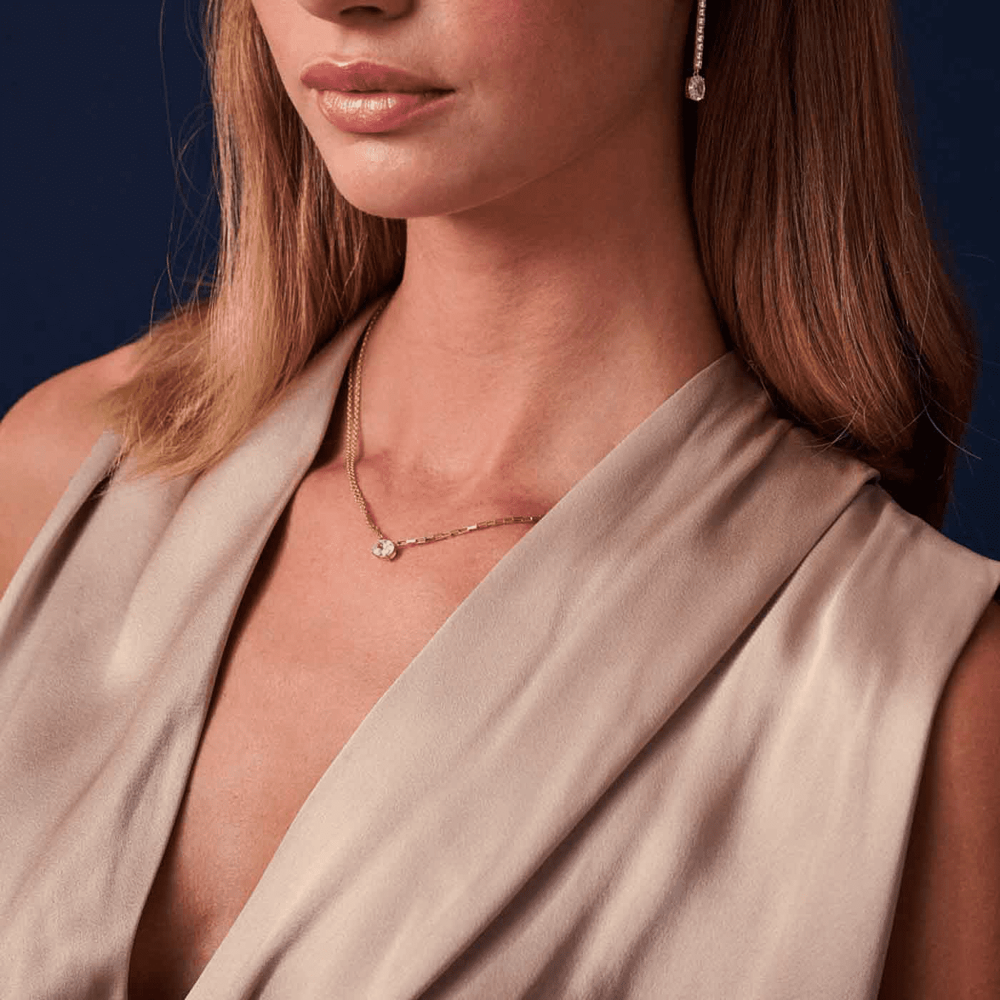 Kette Zirkonia 925er Silber gelb vergoldet Ellisse