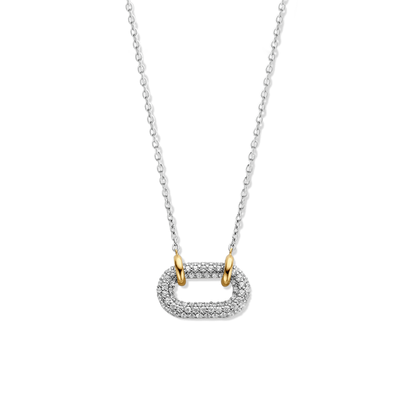Kette Zirkonia 925er Silber Bicolor  Kette Zirkonia 925er Silber Bicolor