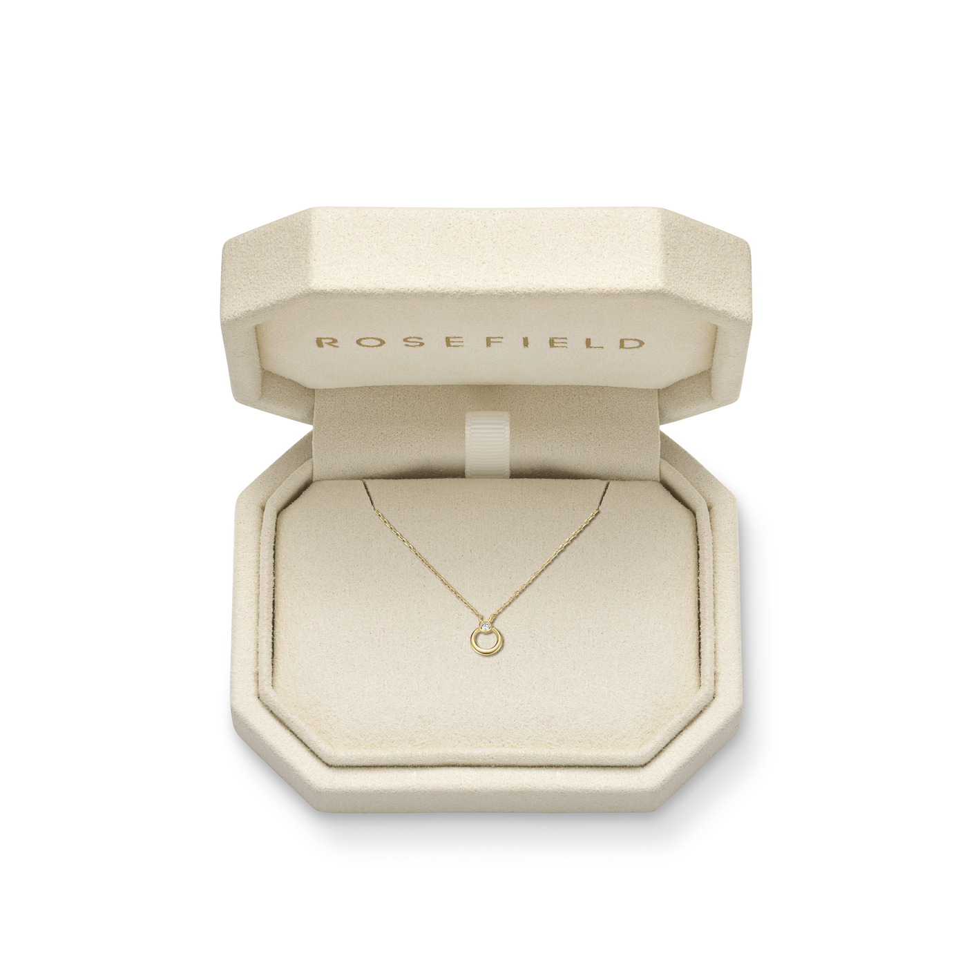 Kette syn. Diamant 0,014ct. 585er Gelbgold Open Circle