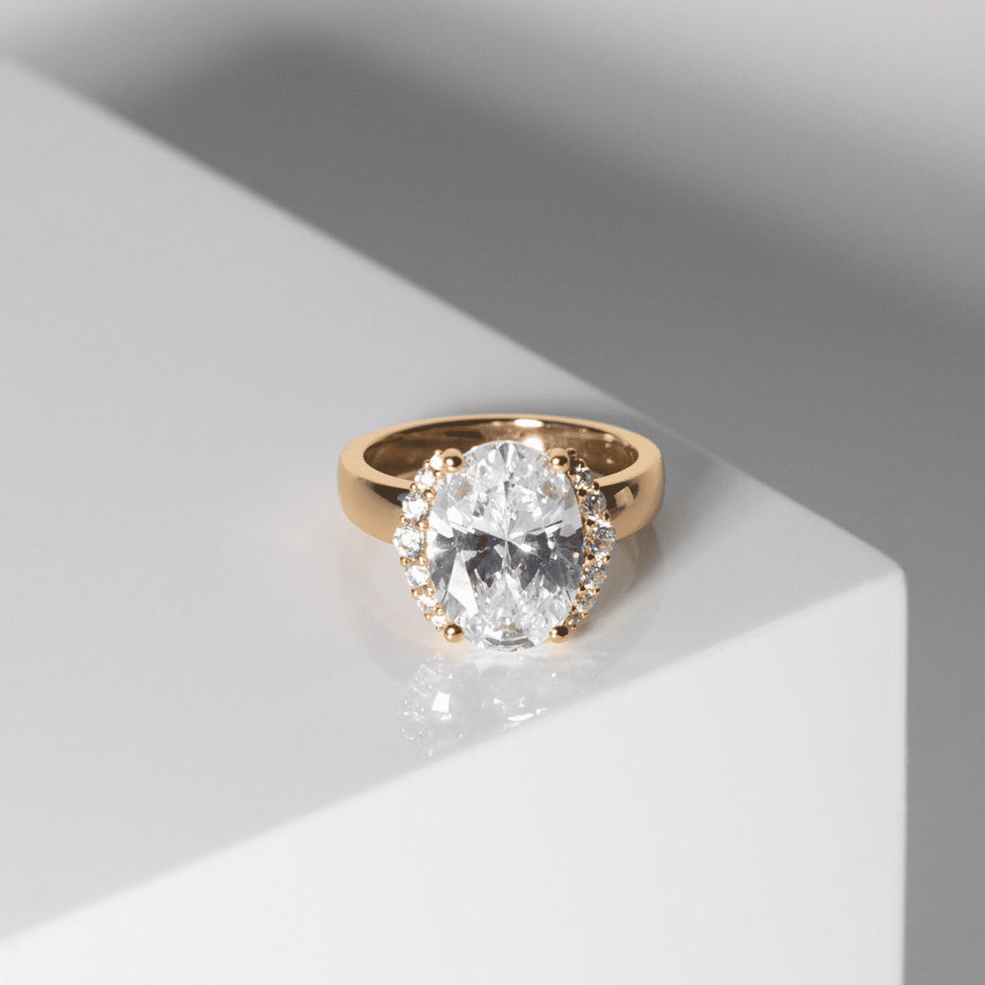 Ring Zirkonia 925er Silber gelb vergoldet Ellisse Ring Zirkonia 925er Silber gelb vergoldet Ellisse