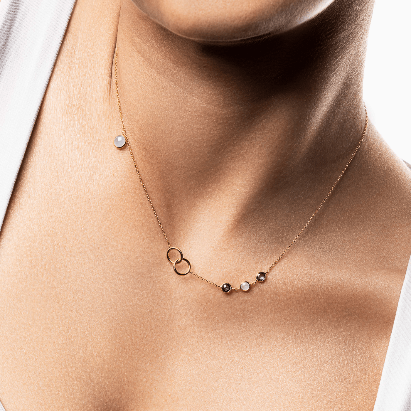 Edelsteinkette Blautopas 375er Gelbgold