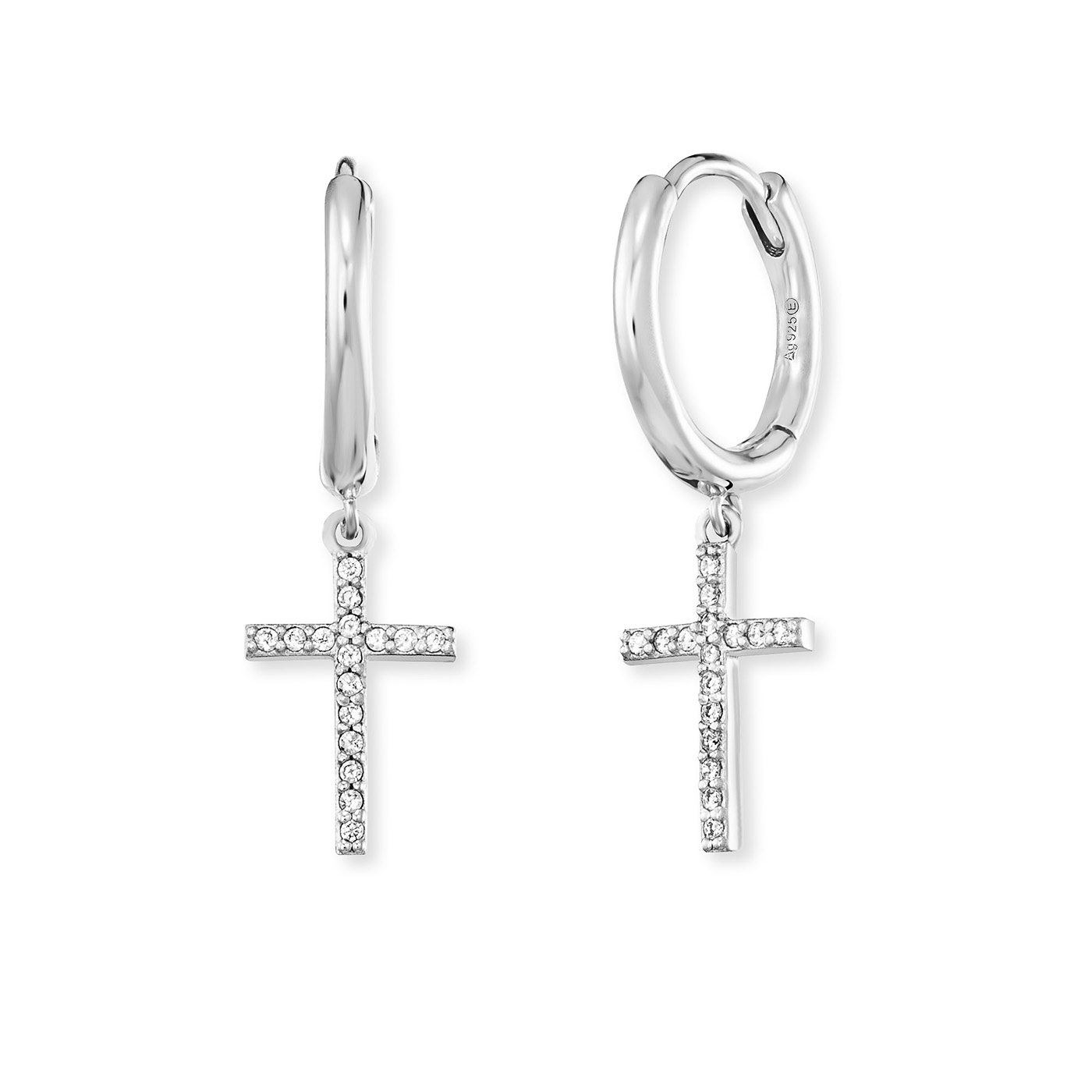 Ohrringe Zirkonia 925er Silber Kreuz