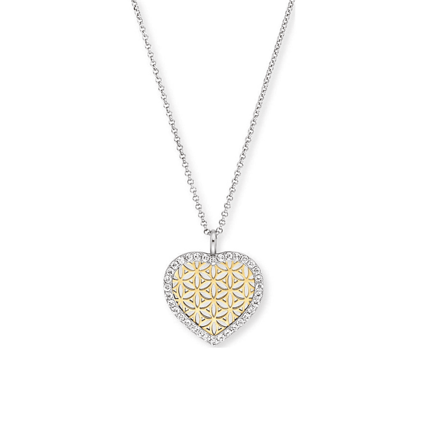 Kette Zirkonia 925er Silber Bicolor Bloom Kette Zirkonia 925er Silber Bicolor Bloom