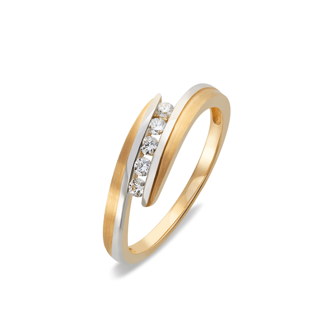 Ring Diamant zus. ca. 0,15 ct. 375er Gelbgold rhod. Linnea Ring Diamant zus. ca. 0,15 ct. 375er Gelbgold rhod. Linnea