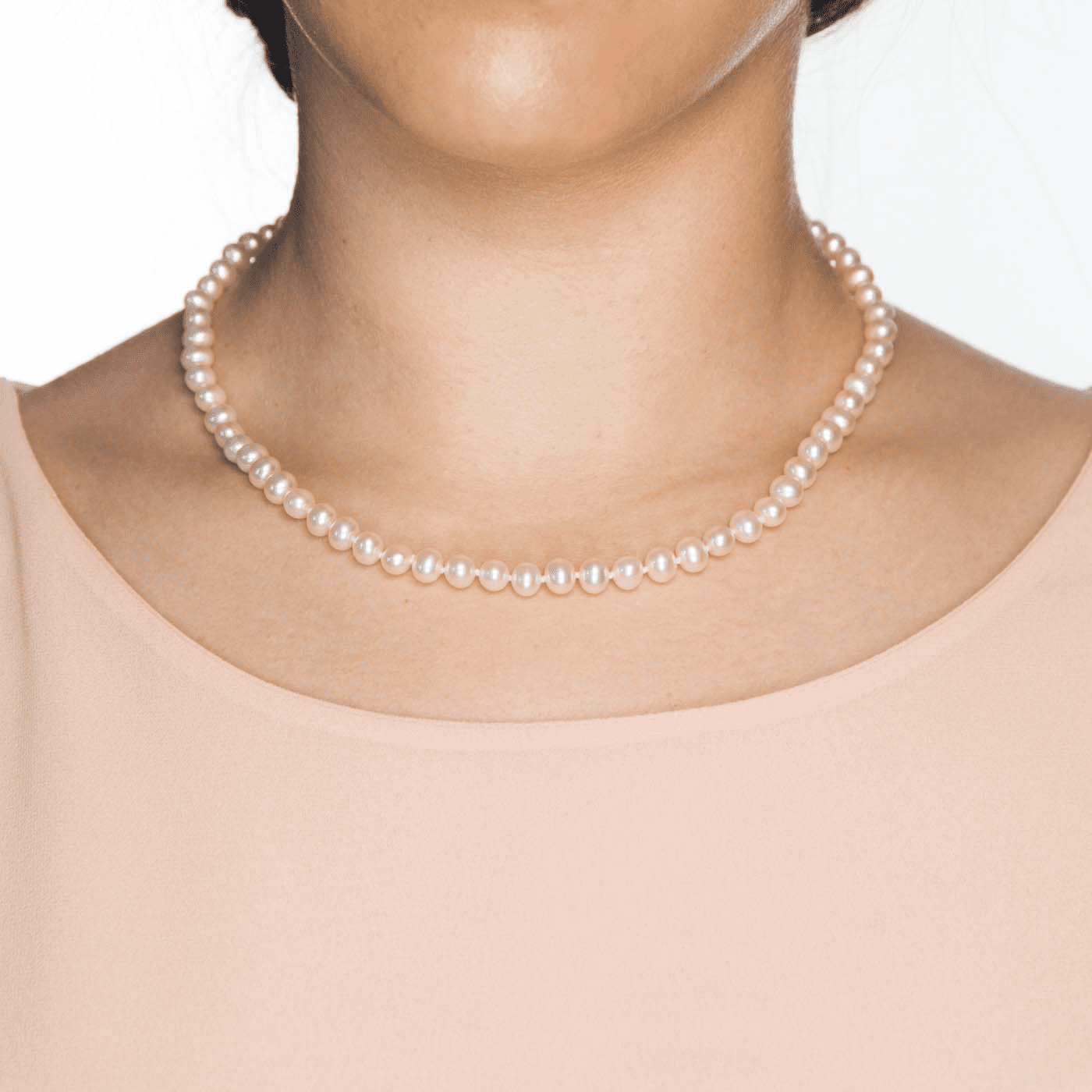 Perlenkette 925er Silber Süßwasser-Zuchtperle Perlenkette 925er Silber Süßwasser-Zuchtperle