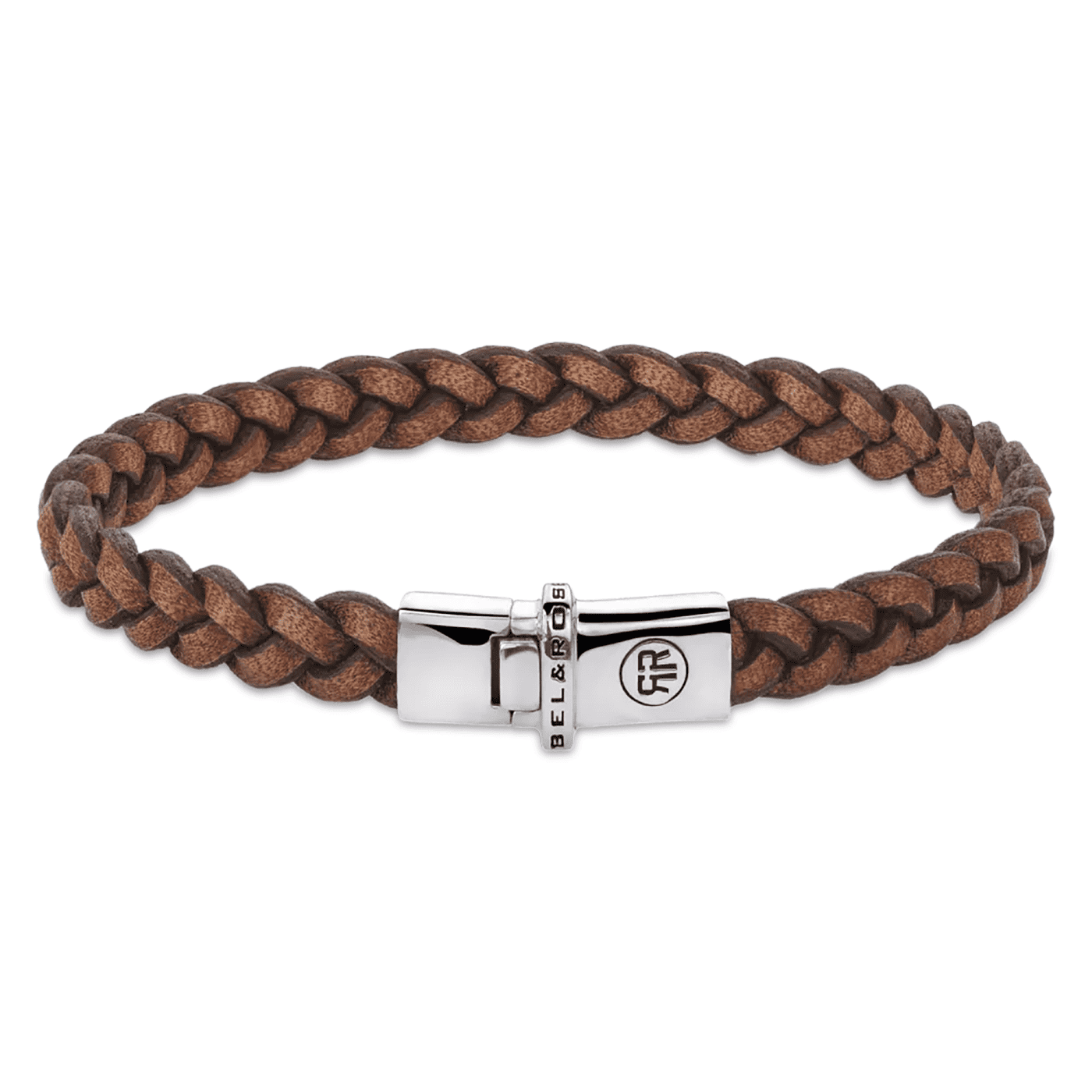 Armband 925er Silber Small Braided Raw Cognac Armband 925er Silber Small Braided Raw Cognac