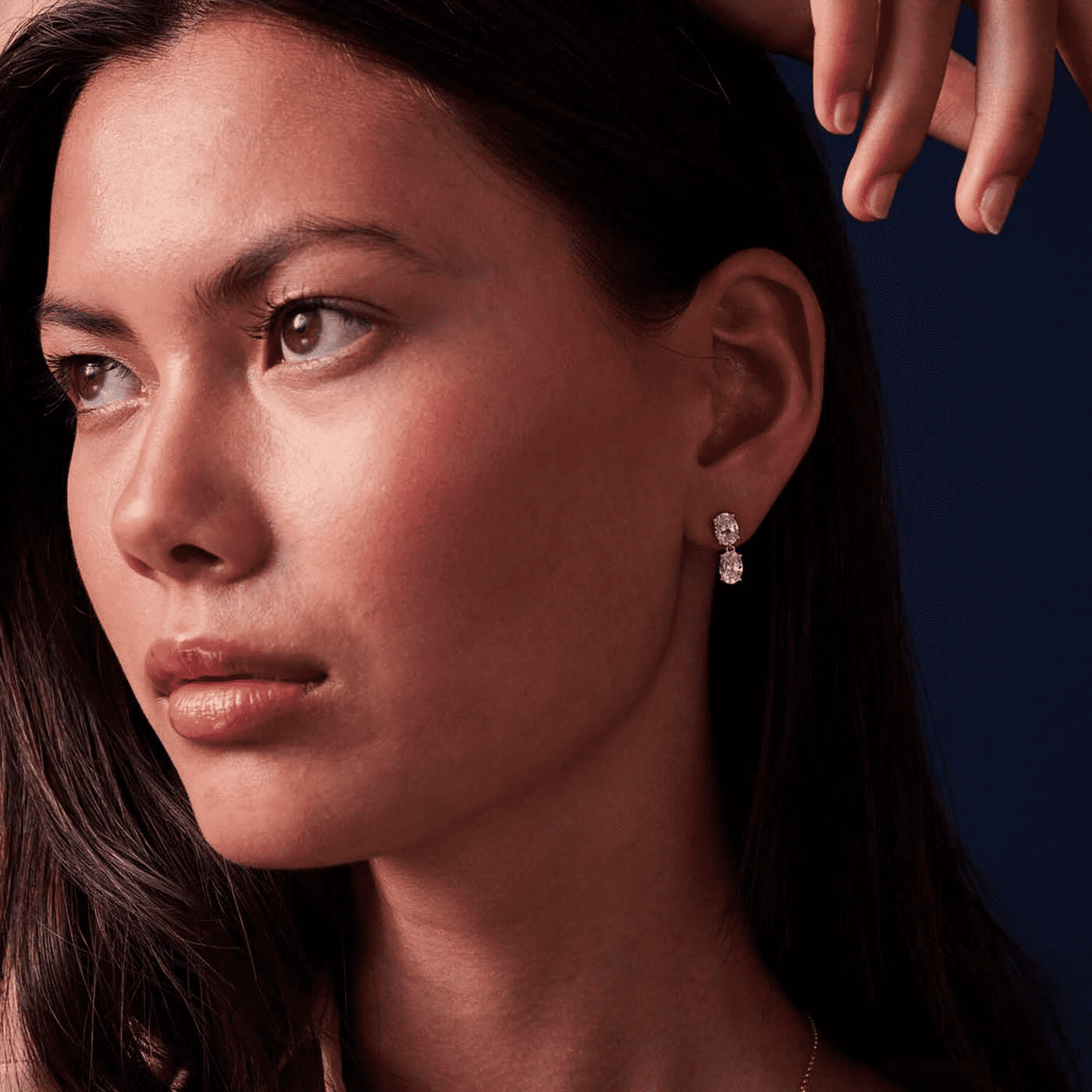 Ohrringe Zirkonia 925er Silber gelb vergoldet Ellisse