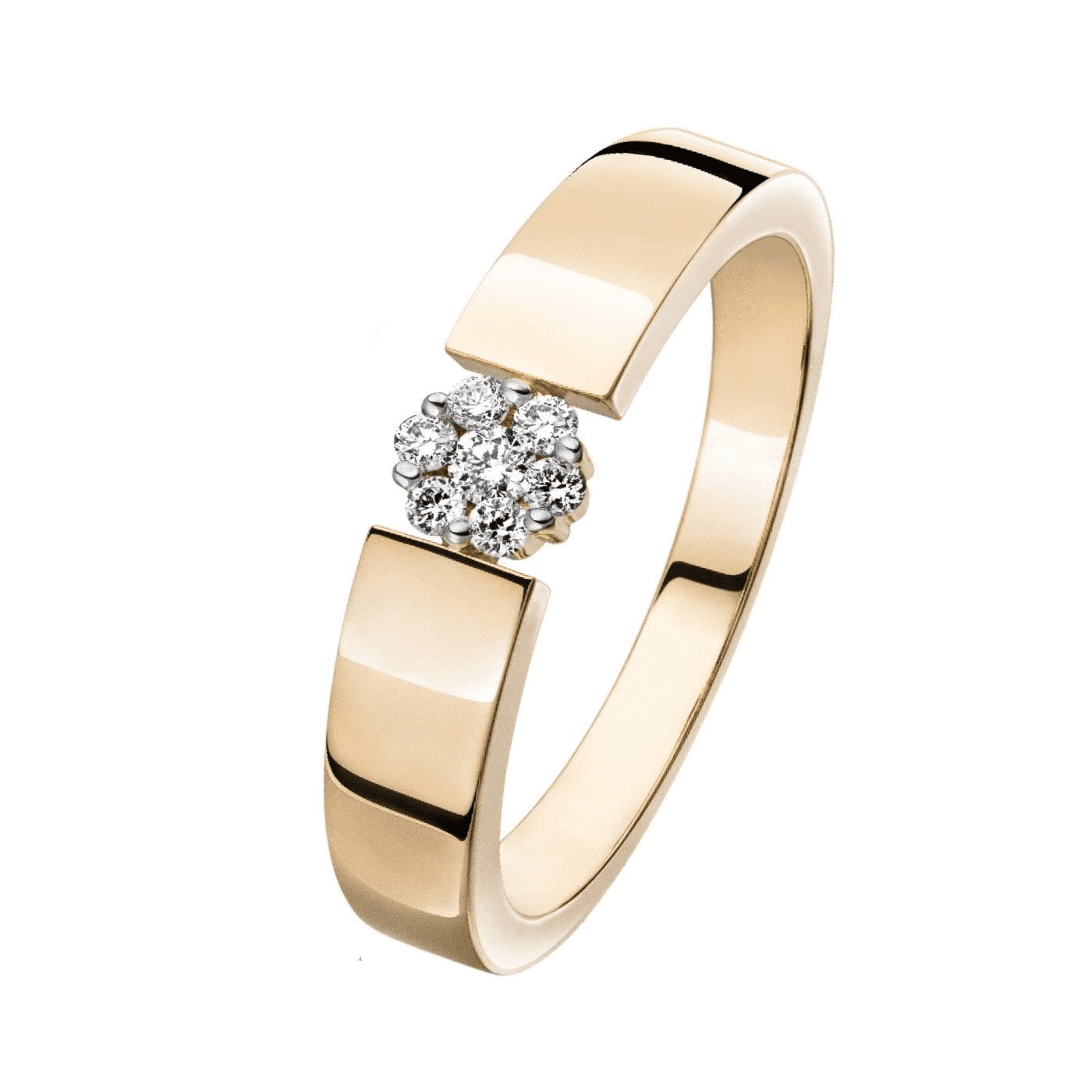 Ring Diamant zus. ca. 0,10 ct. 375er Gelbgold Flora Ring Diamant zus. ca. 0,10 ct. 375er Gelbgold Flora