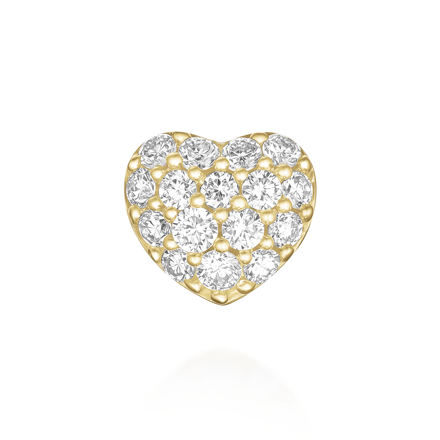 Ohrringe syn. Diamant zus. 0,125ct. 585er Gelbgold Heart Pave