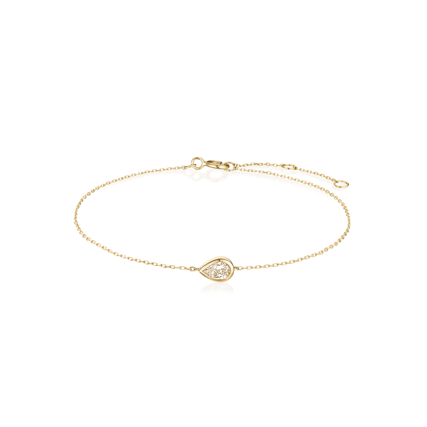 Armband syn. Diamant 0,166ct. 585er Gelbgold Marquise