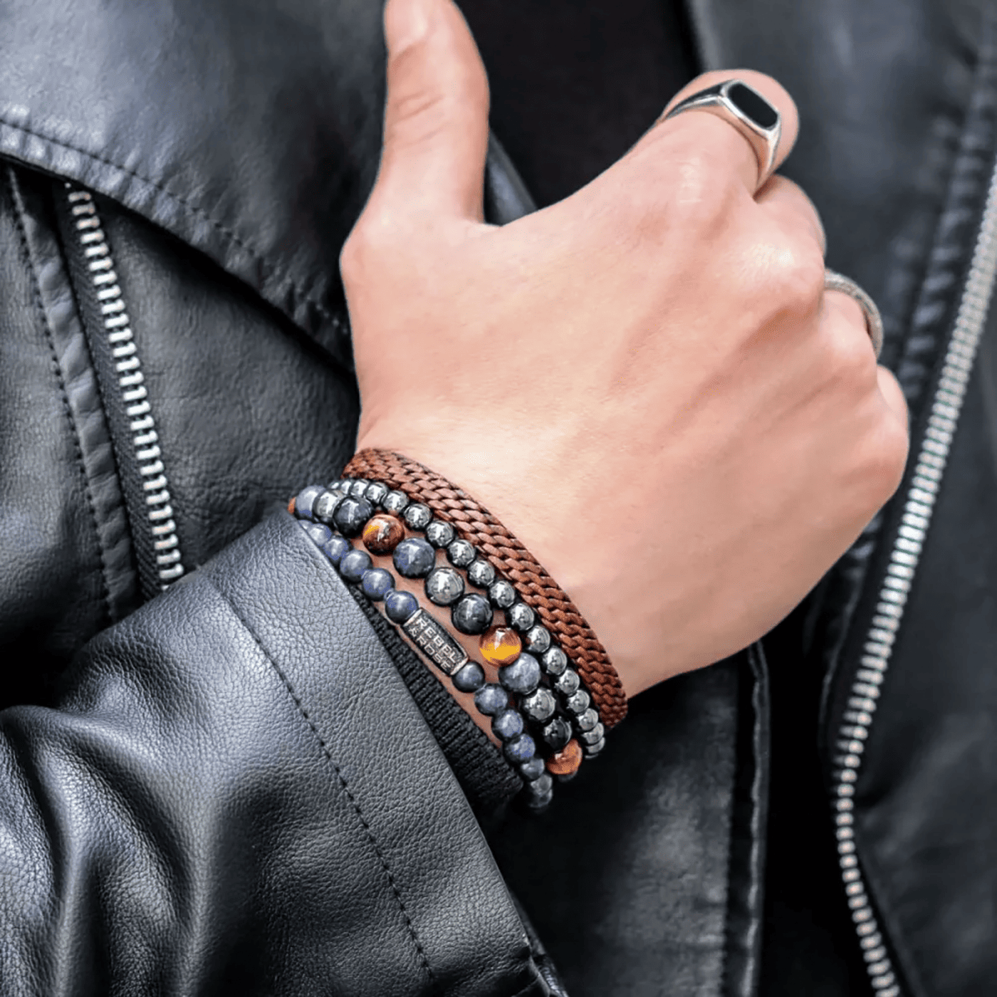 Armband Edelstahl Grey Silver Shine DV