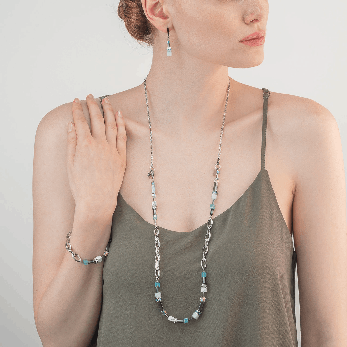 Edelsteinkette Edelstahl Edelsteinkette Edelstahl