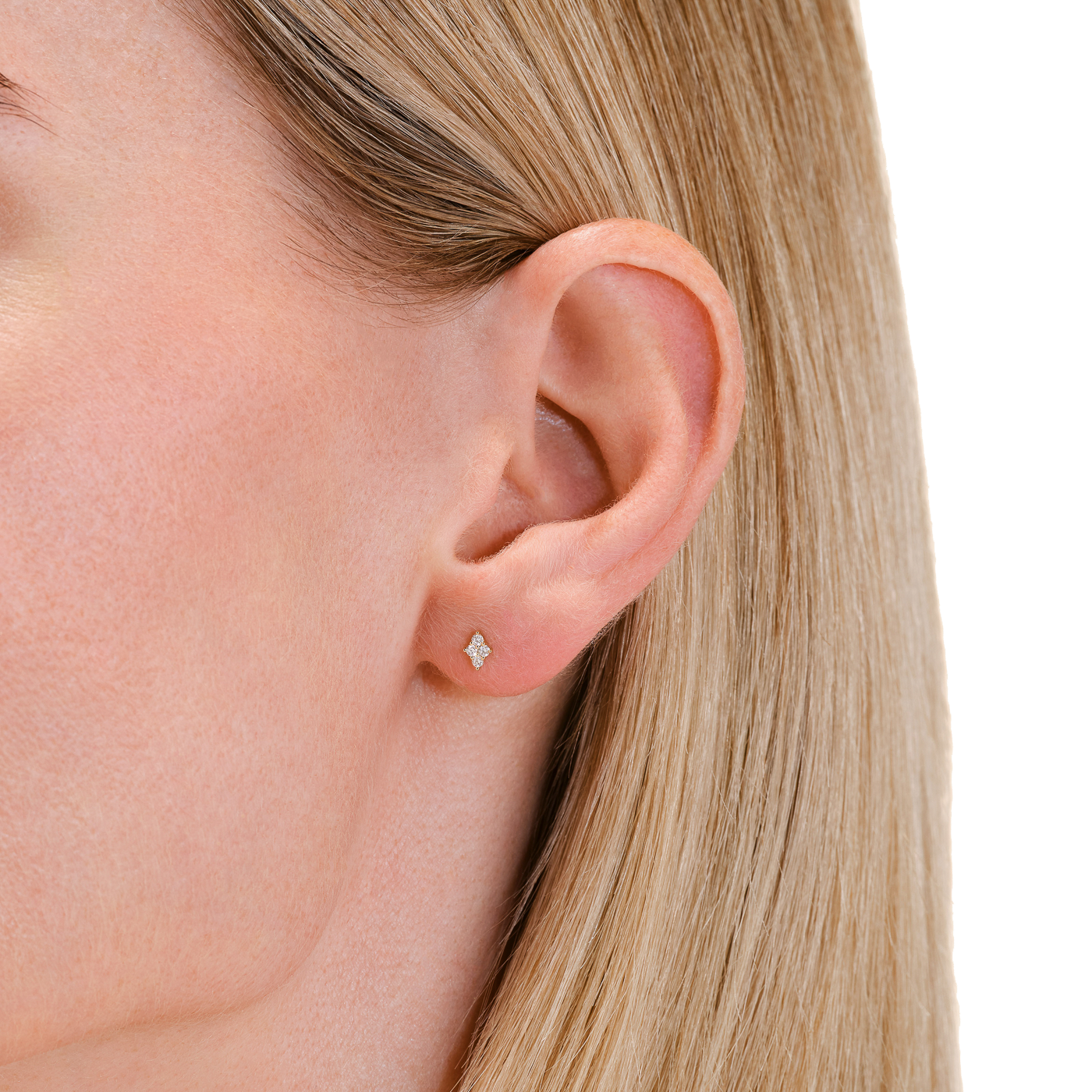 Ohrringe syn. Diamant zus. 0,123ct. 585er Gelbgold Solara