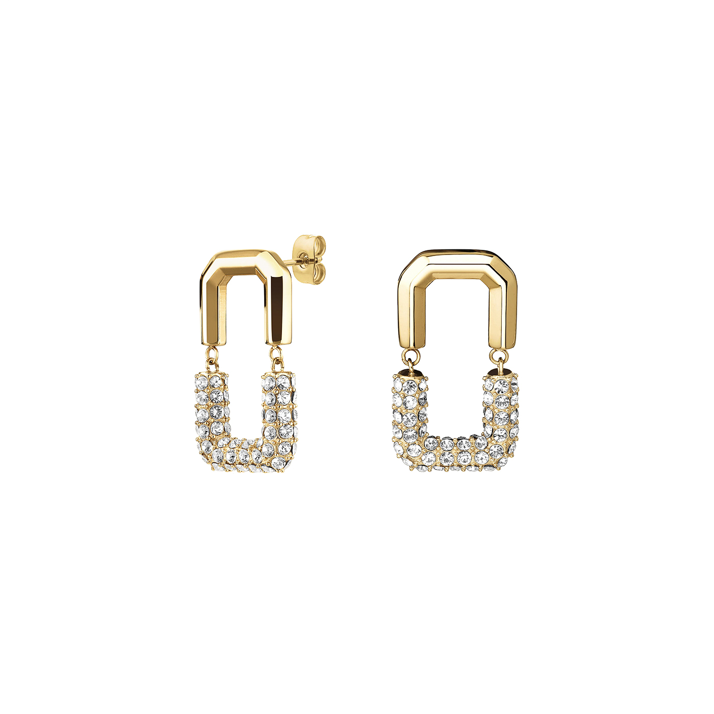 Ohrringe Zirkonia Edelstahl gelb vergoldet Octagon Ohrringe Zirkonia Edelstahl gelb vergoldet Octagon