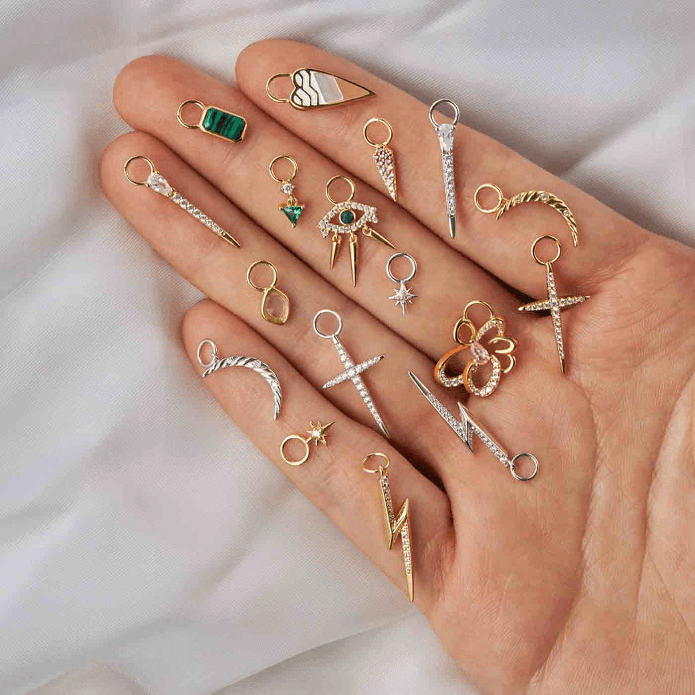 Charm für Ohrringe 925er Silber gelb vergoldet Rising Sun Charm für Ohrringe 925er Silber gelb vergoldet Rising Sun