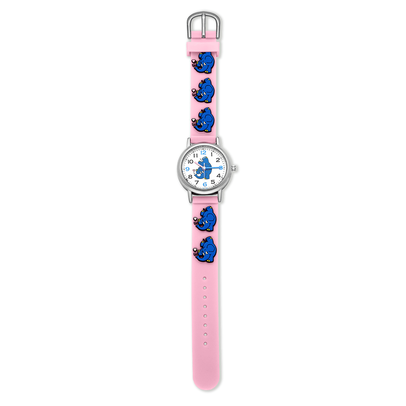 Elefanten 3D Pink Quarz Uhr