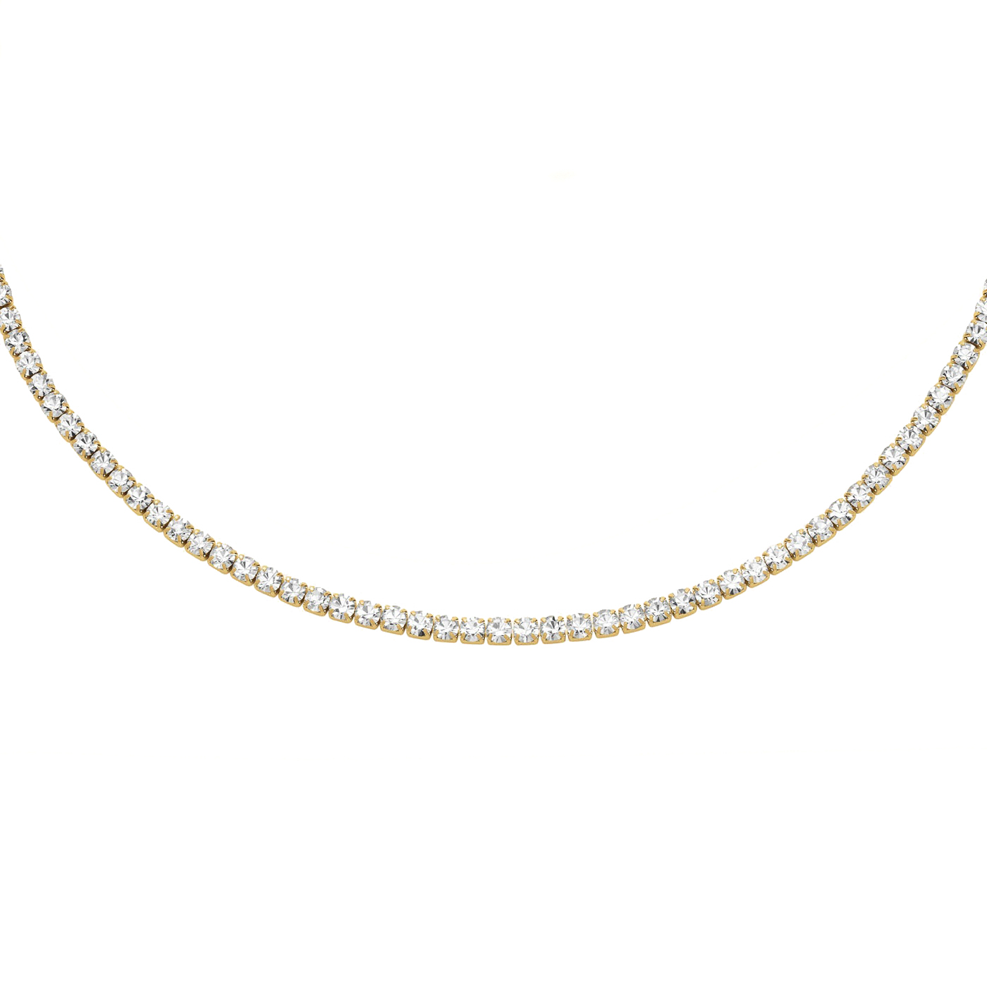 Zirkoniakette Edelstahl gelb vergoldet Tennis Zirkoniakette Edelstahl gelb vergoldet Tennis