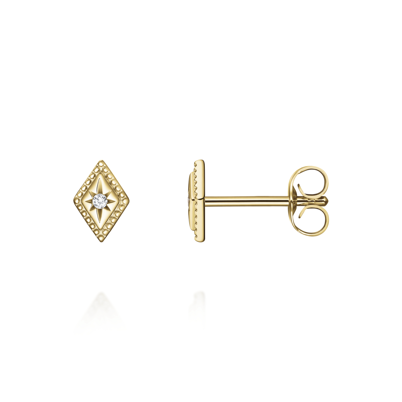 Ohrringe syn. Diamant zus. 0,011ct. 585er Gelbgold Regalia