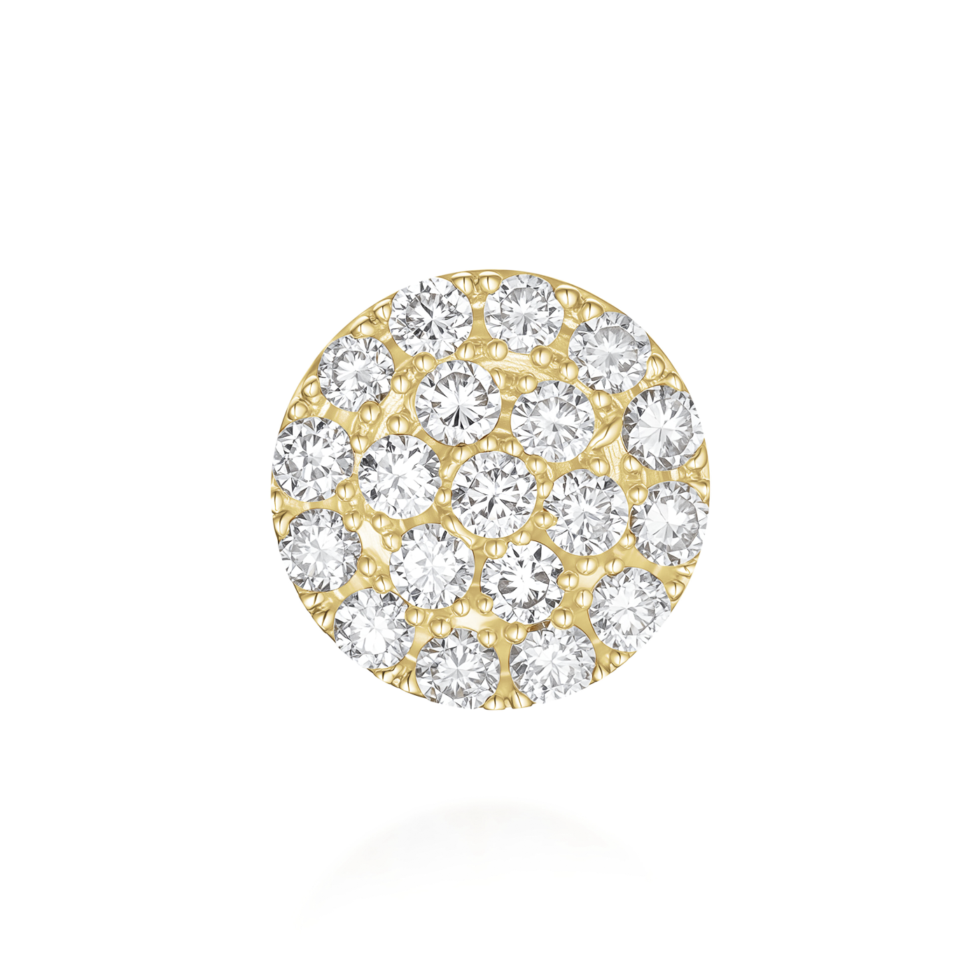 Ohrringe syn. Diamant zus. 0,205ct. 585er Gelbgold Round Pave