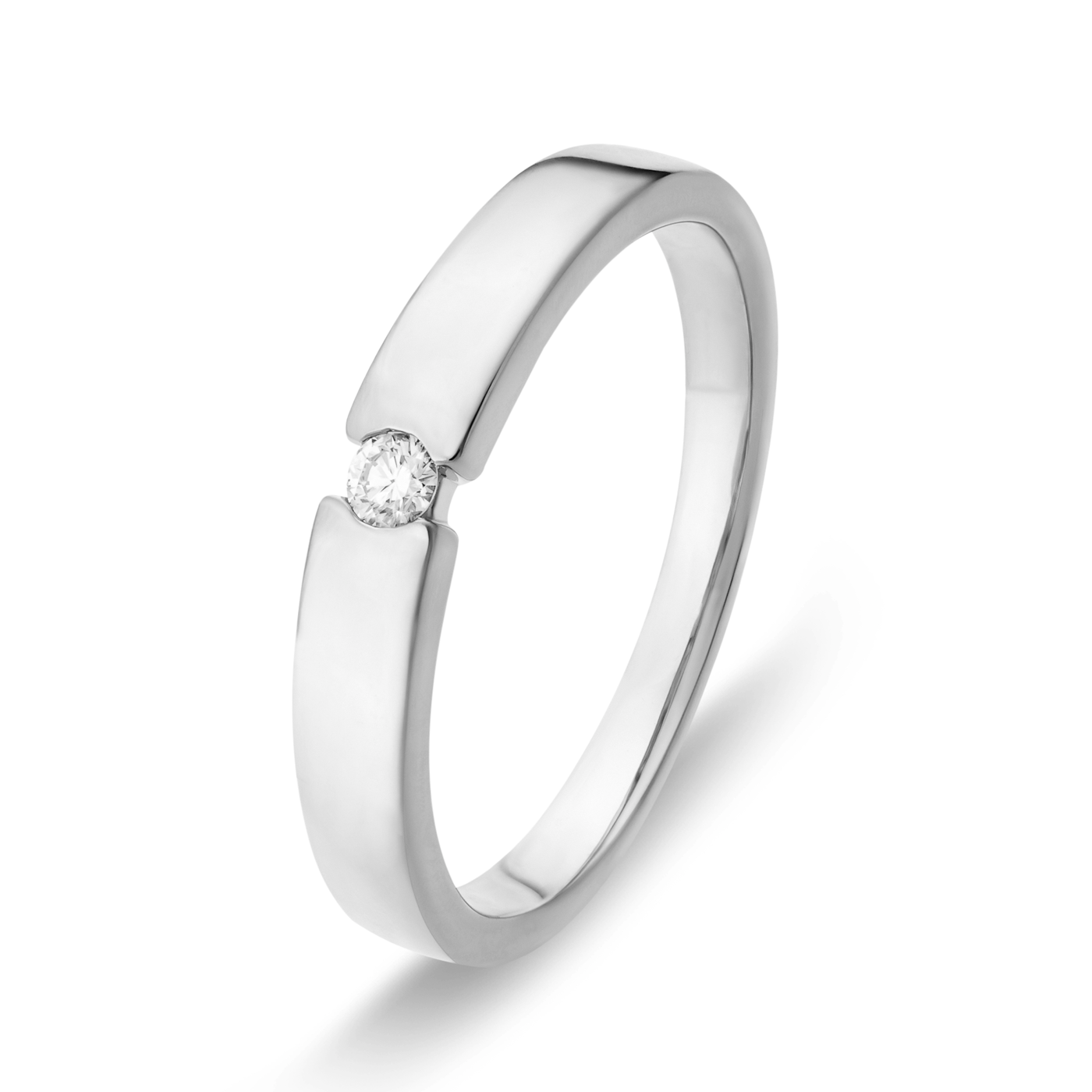 Ring Diamant ca. 0,05 ct. 333er Weißgold Stäbchen Ring Diamant ca. 0,05 ct. 333er Weißgold Stäbchen