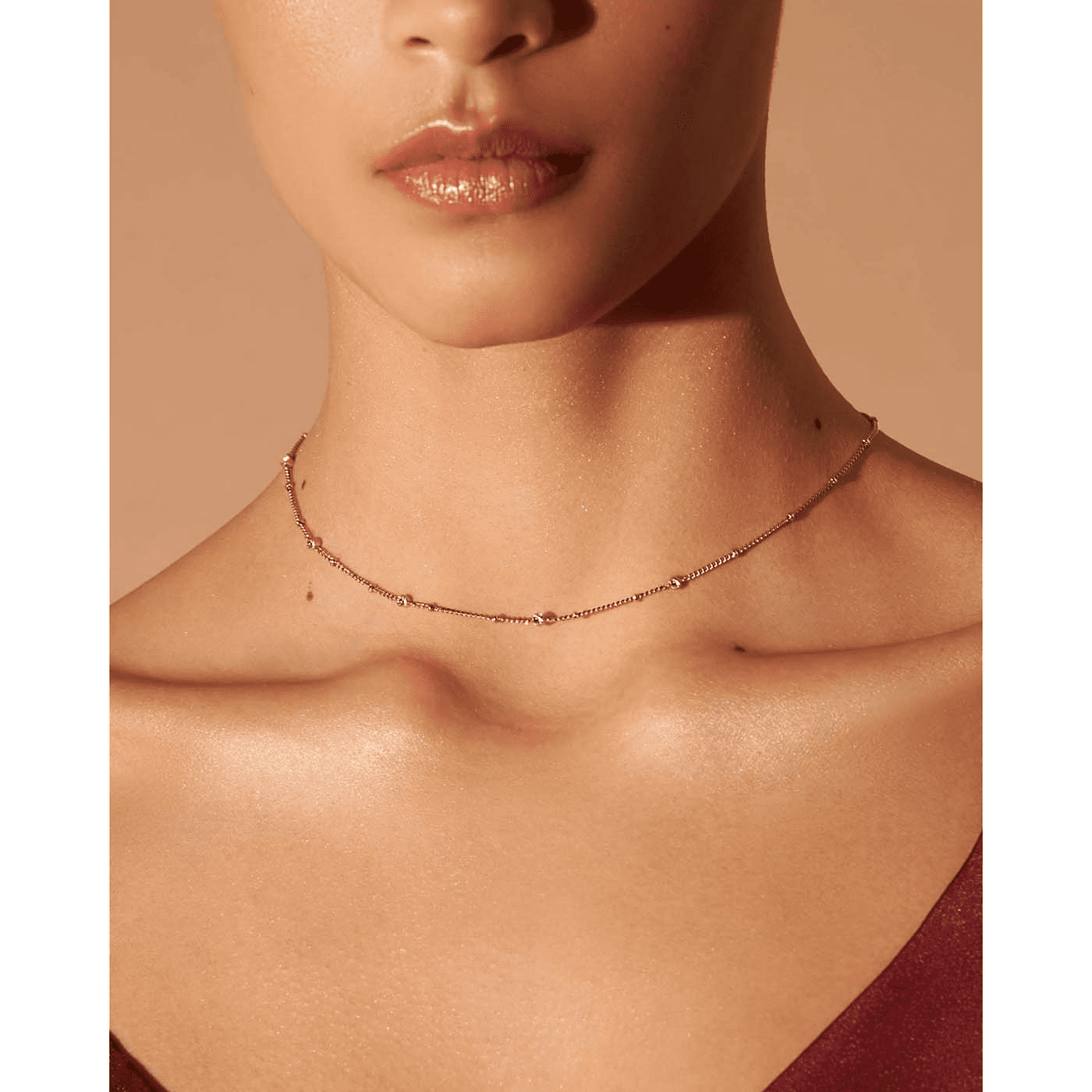 Edelstahlkette gelb vergoldet Crystal