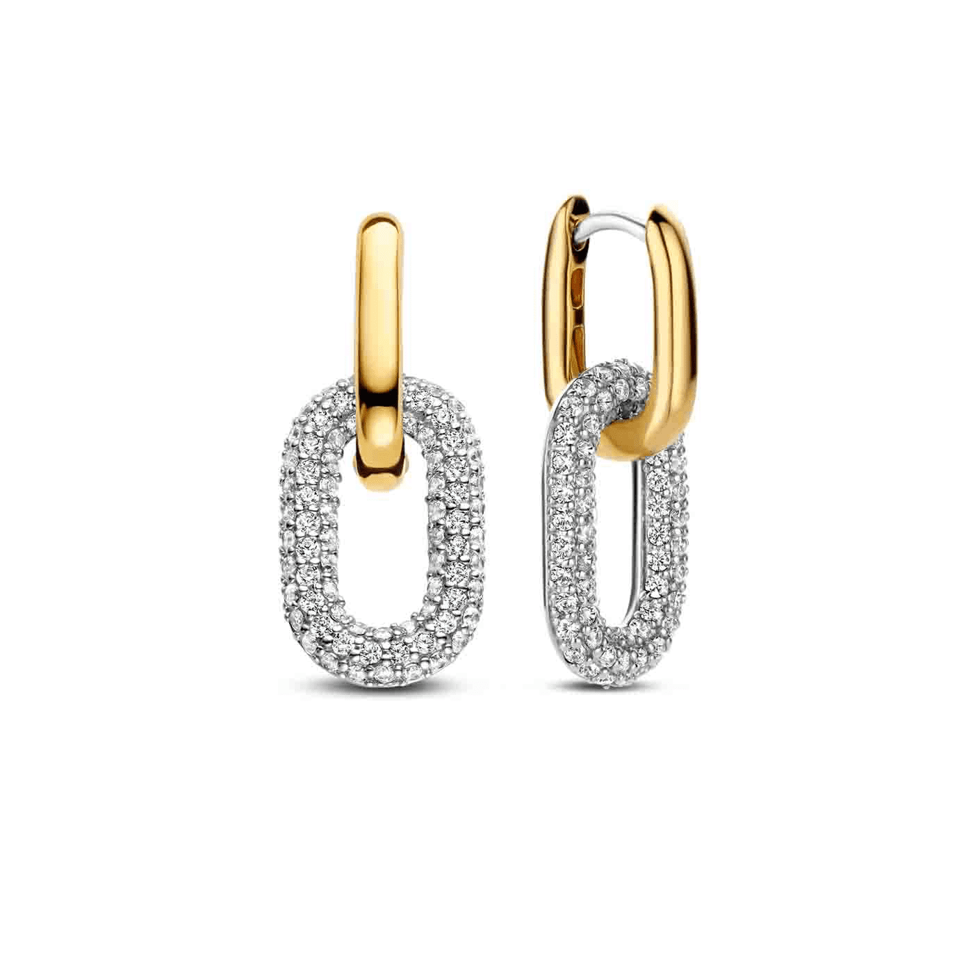 Ohrringe Zirkonia 925er Silber bicolor Ohrringe Zirkonia 925er Silber bicolor