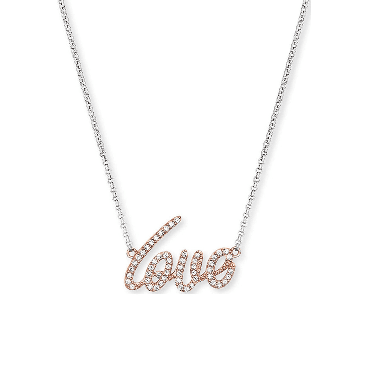 Kette Zirkonia 925er Silber Bicolor Love - Wish Kette Zirkonia 925er Silber Bicolor Love - Wish