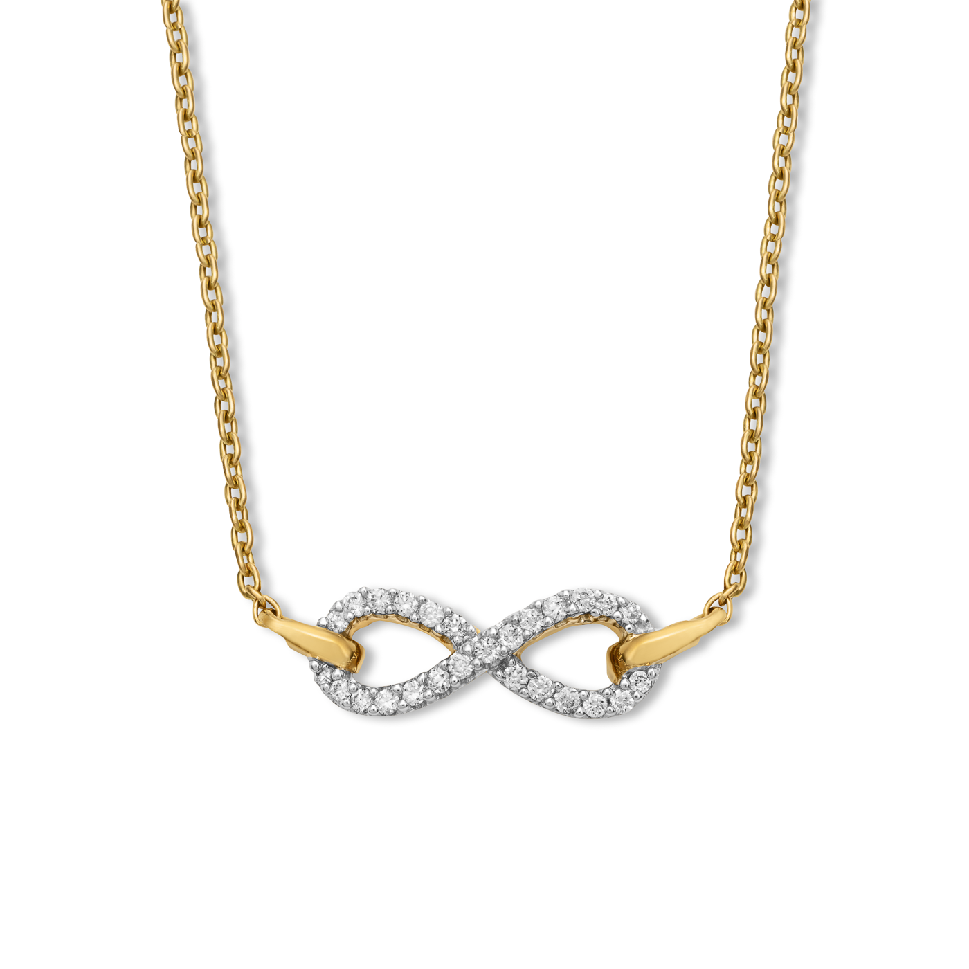 Kette Diamant zus. ca. 0,08 ct. 375er Gelbgold